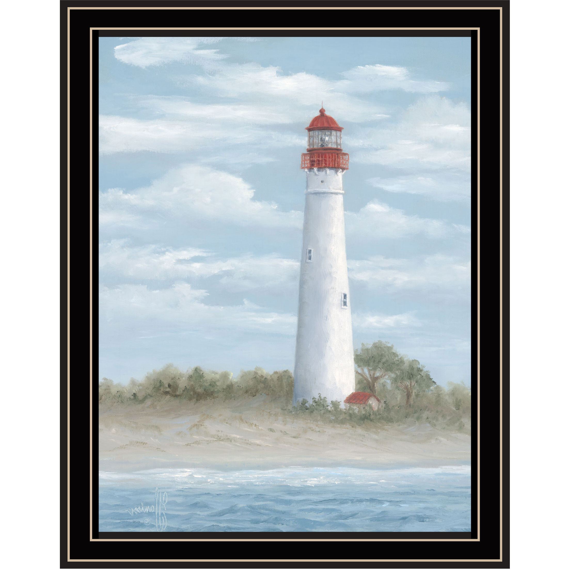 Cape May Light Black Framed Print Wall Art