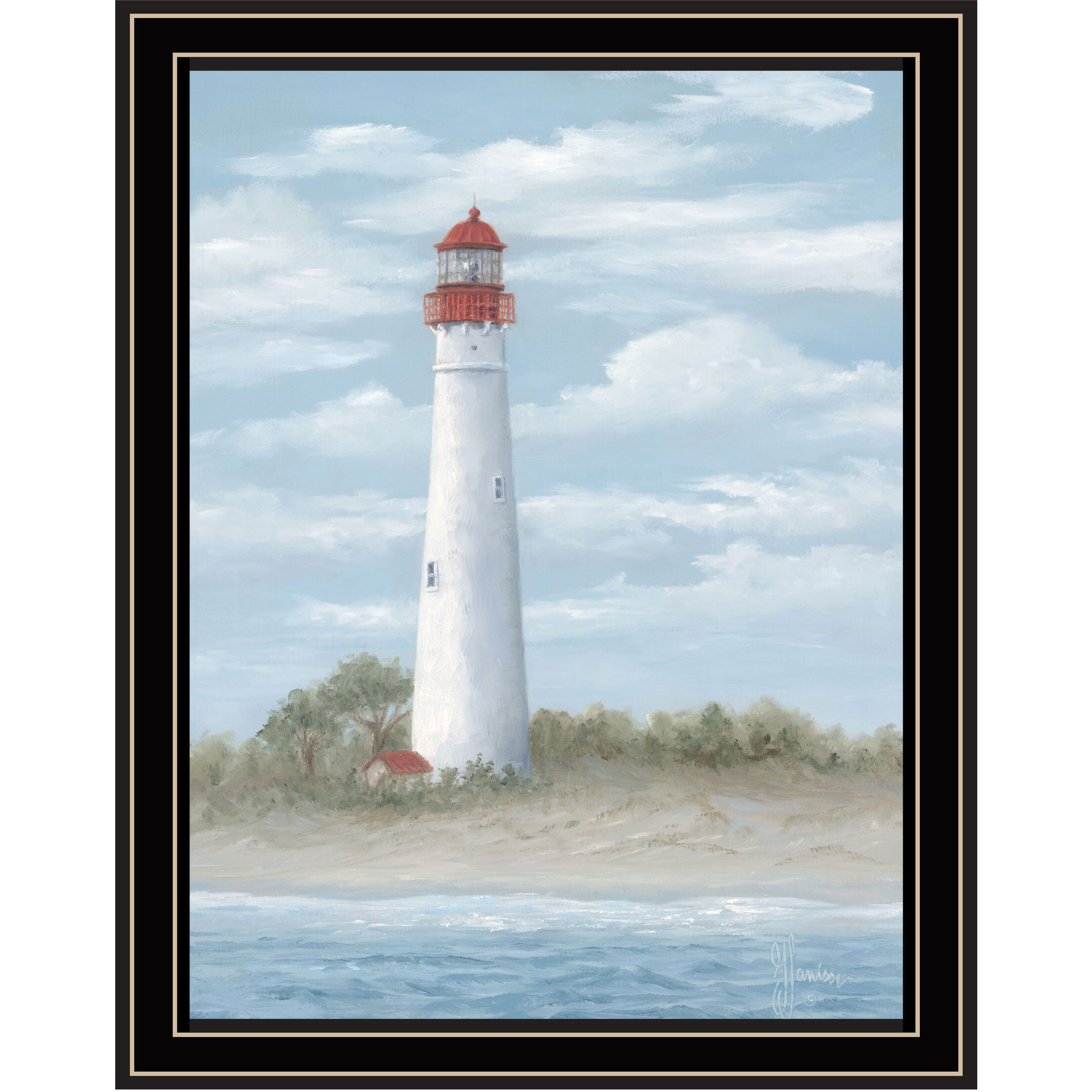 Cape May Light Black Framed Print Wall Art