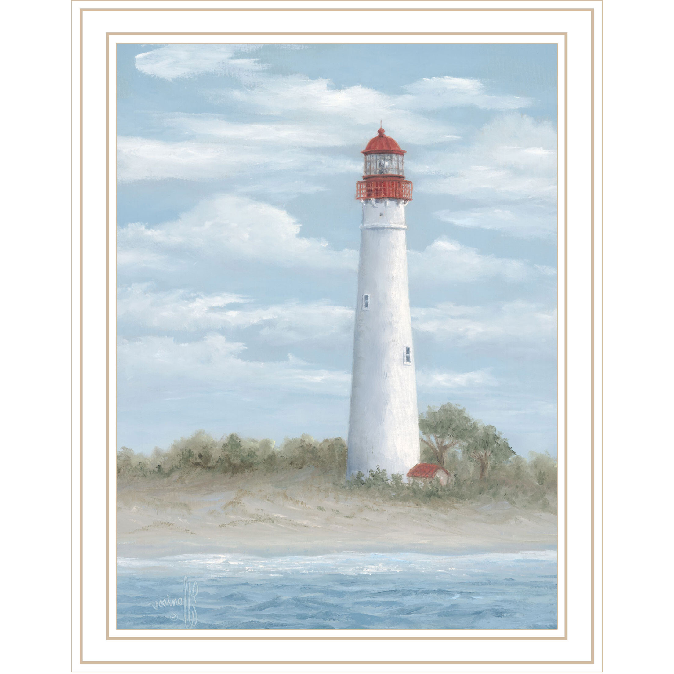 Cape May Light White Framed Print Wall Art