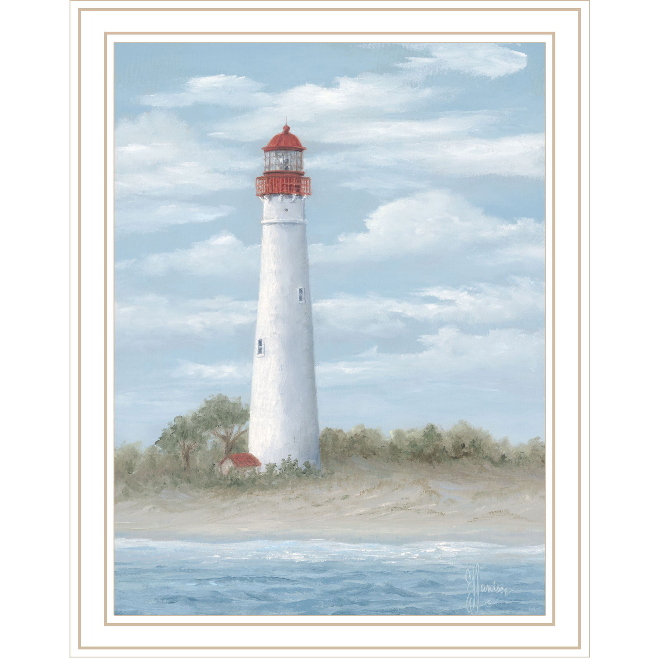 Cape May Light White Framed Print Wall Art