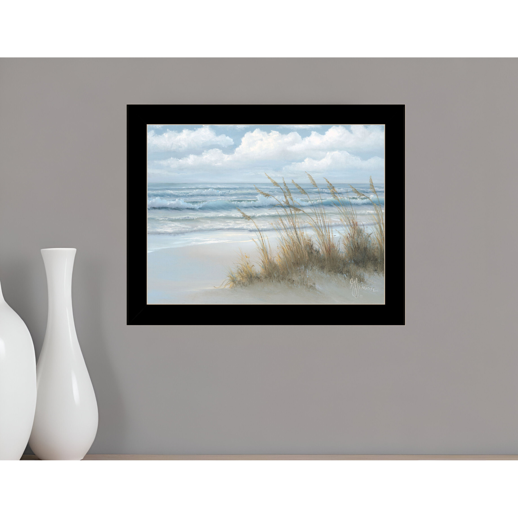 Sea Oats Black Framed Print Wall Art