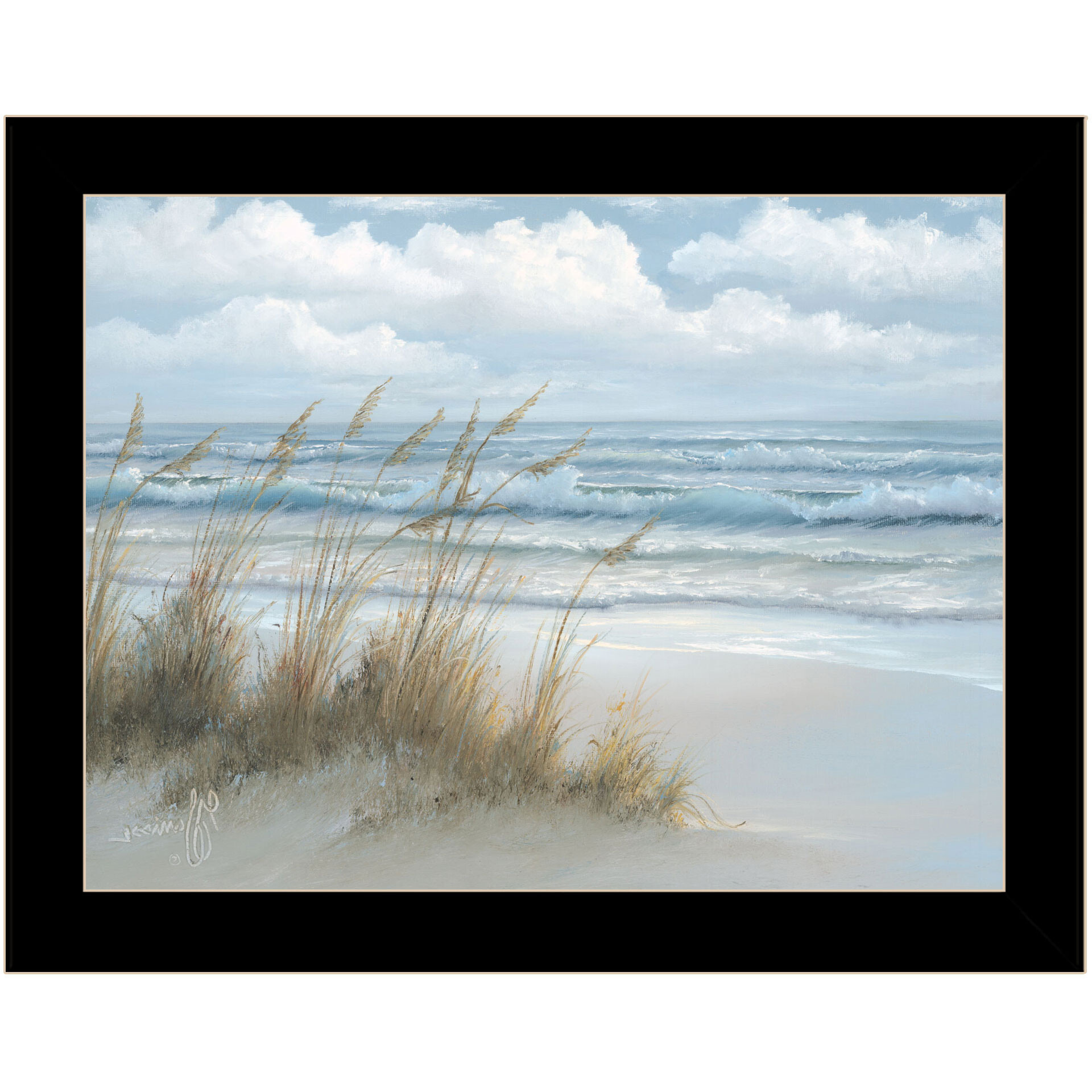 Sea Oats Black Framed Print Wall Art