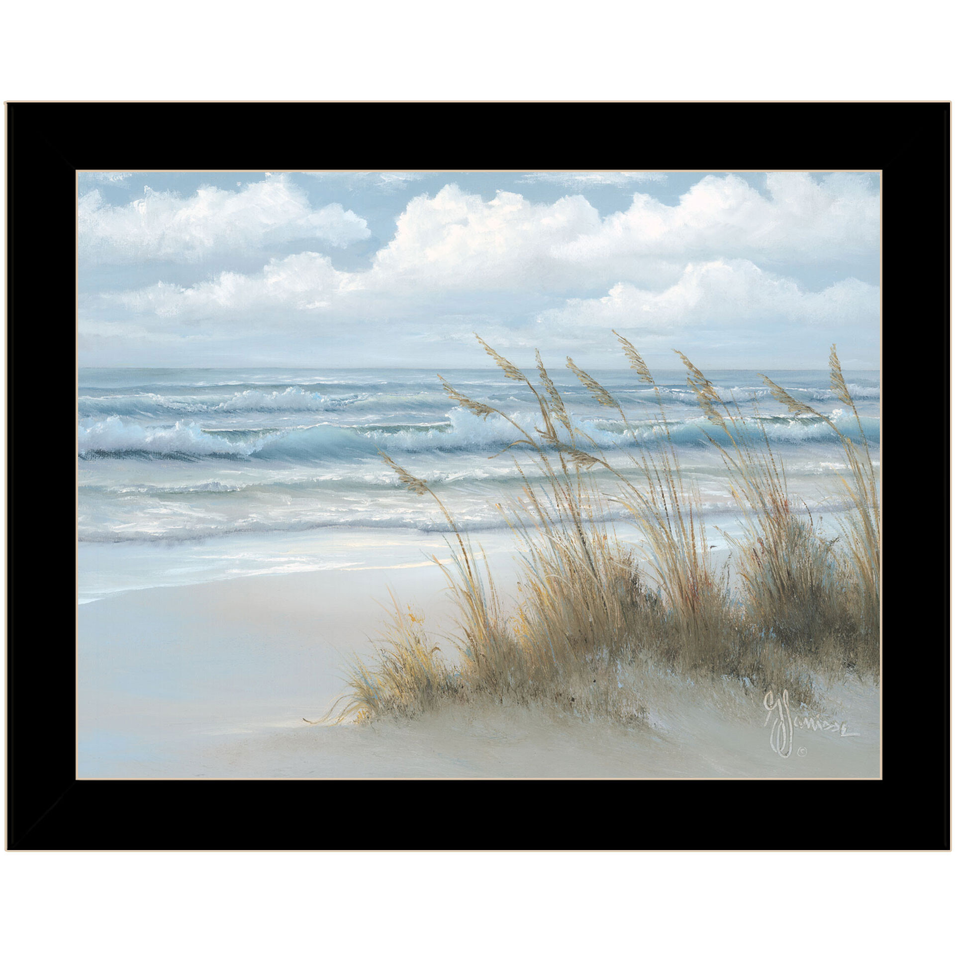 Sea Oats Black Framed Print Wall Art