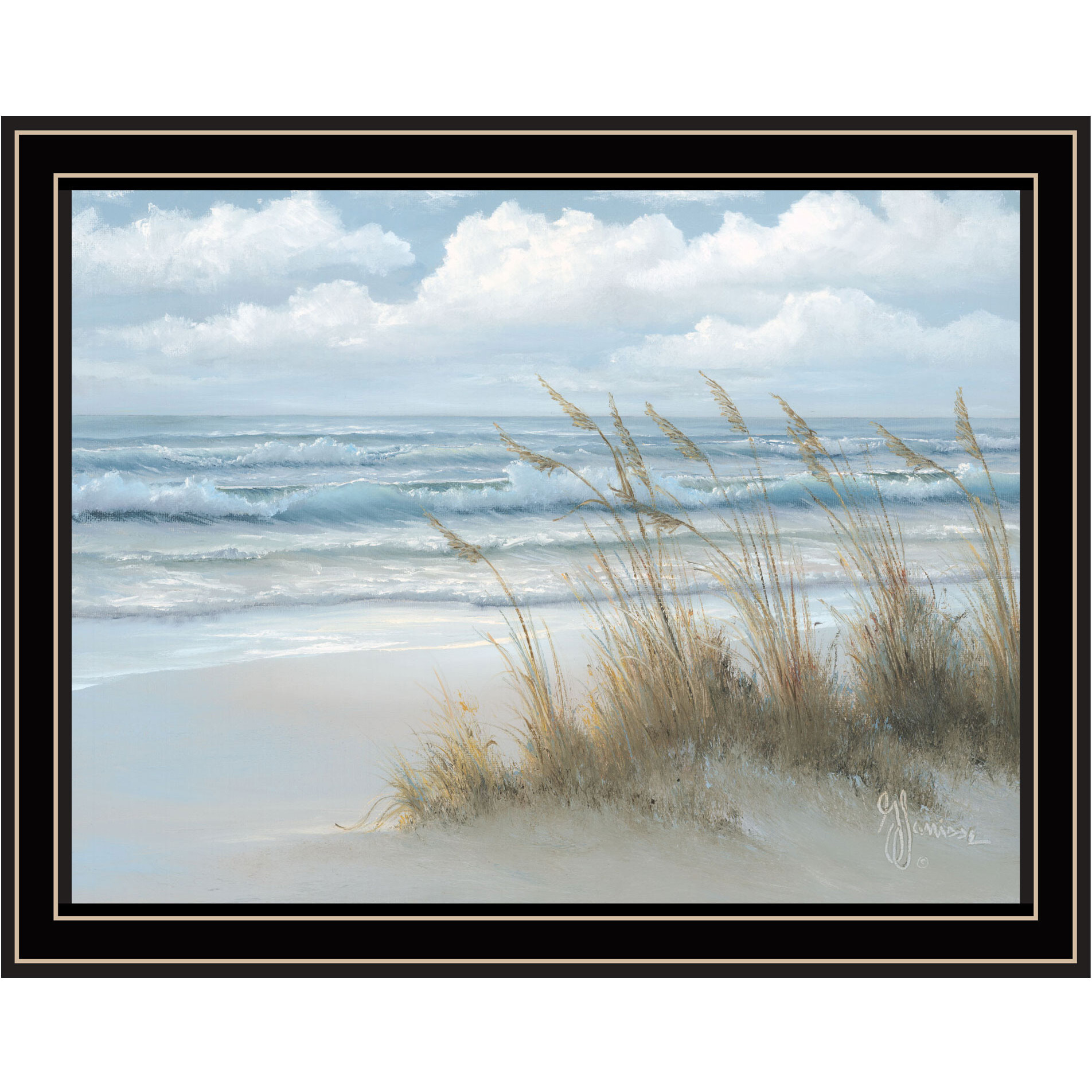 Sea Oats Black Framed Print Wall Art