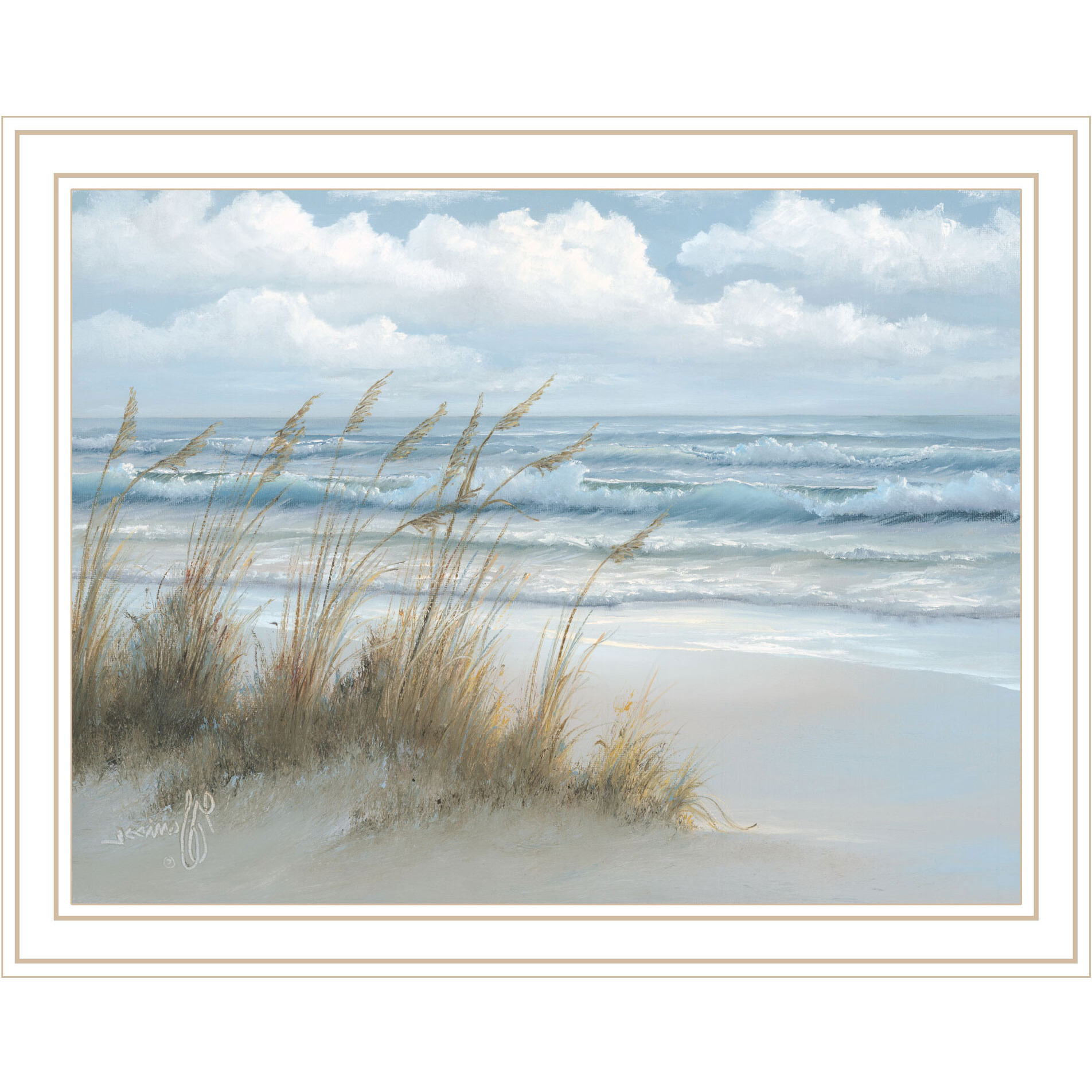 Sea Oats White Framed Print Wall Art