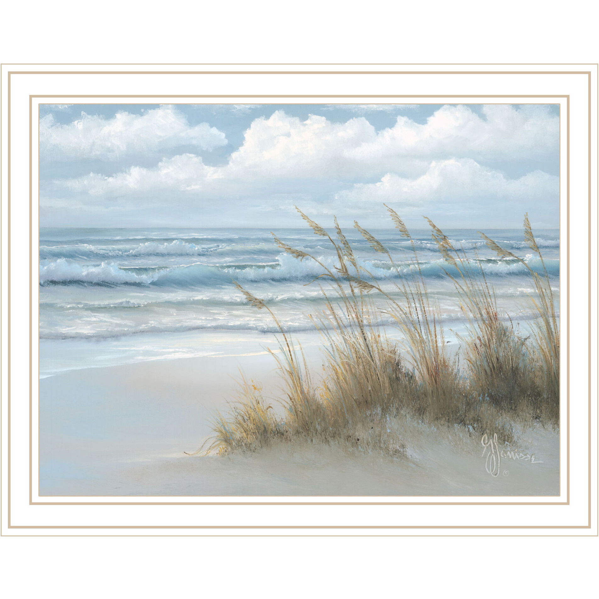 Sea Oats White Framed Print Wall Art