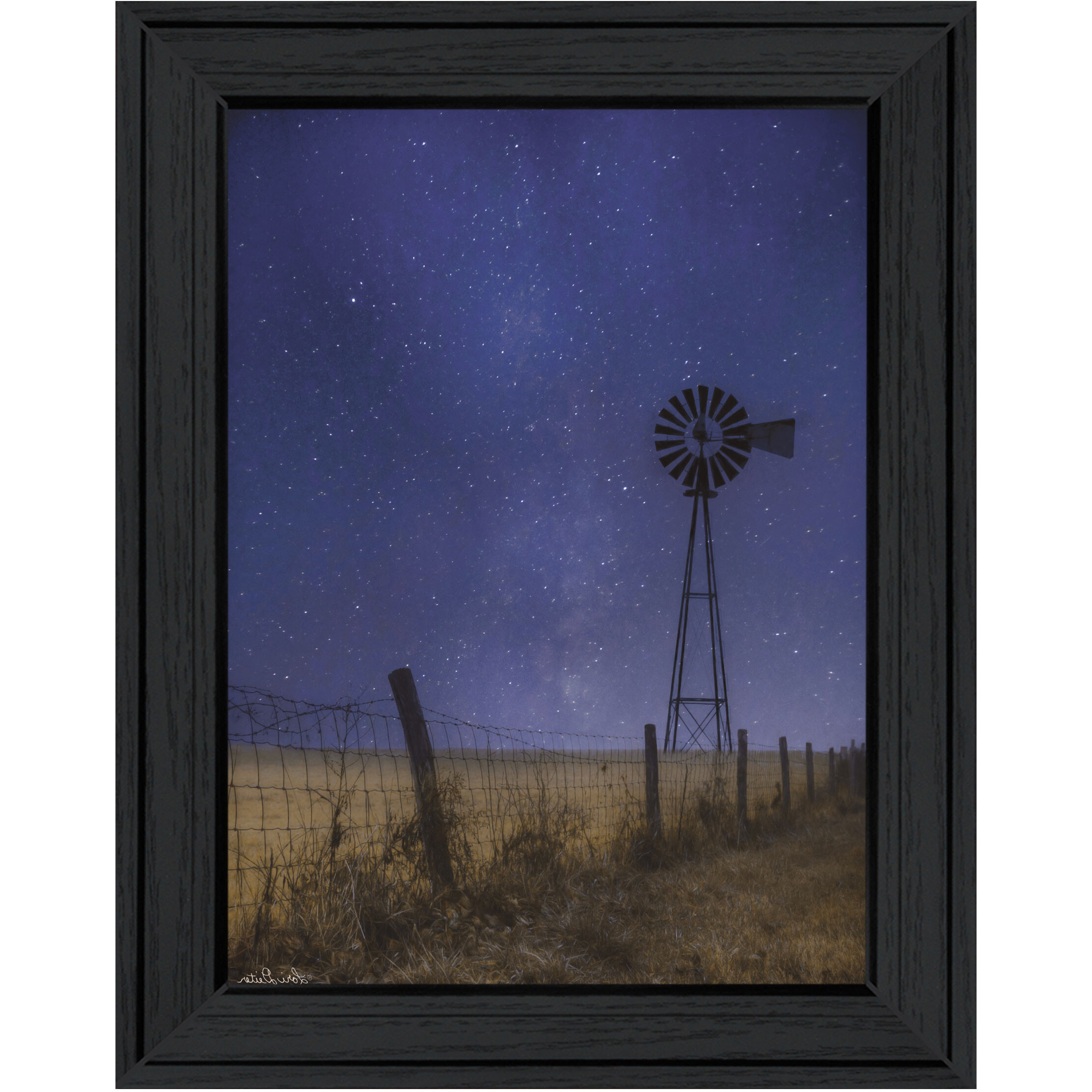 Starlit Night Black Framed Print Wall Art
