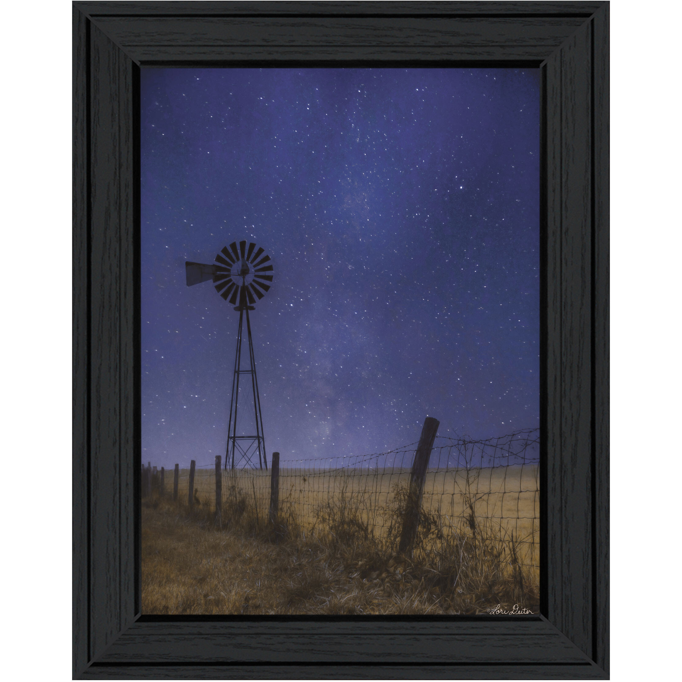 Starlit Night Black Framed Print Wall Art