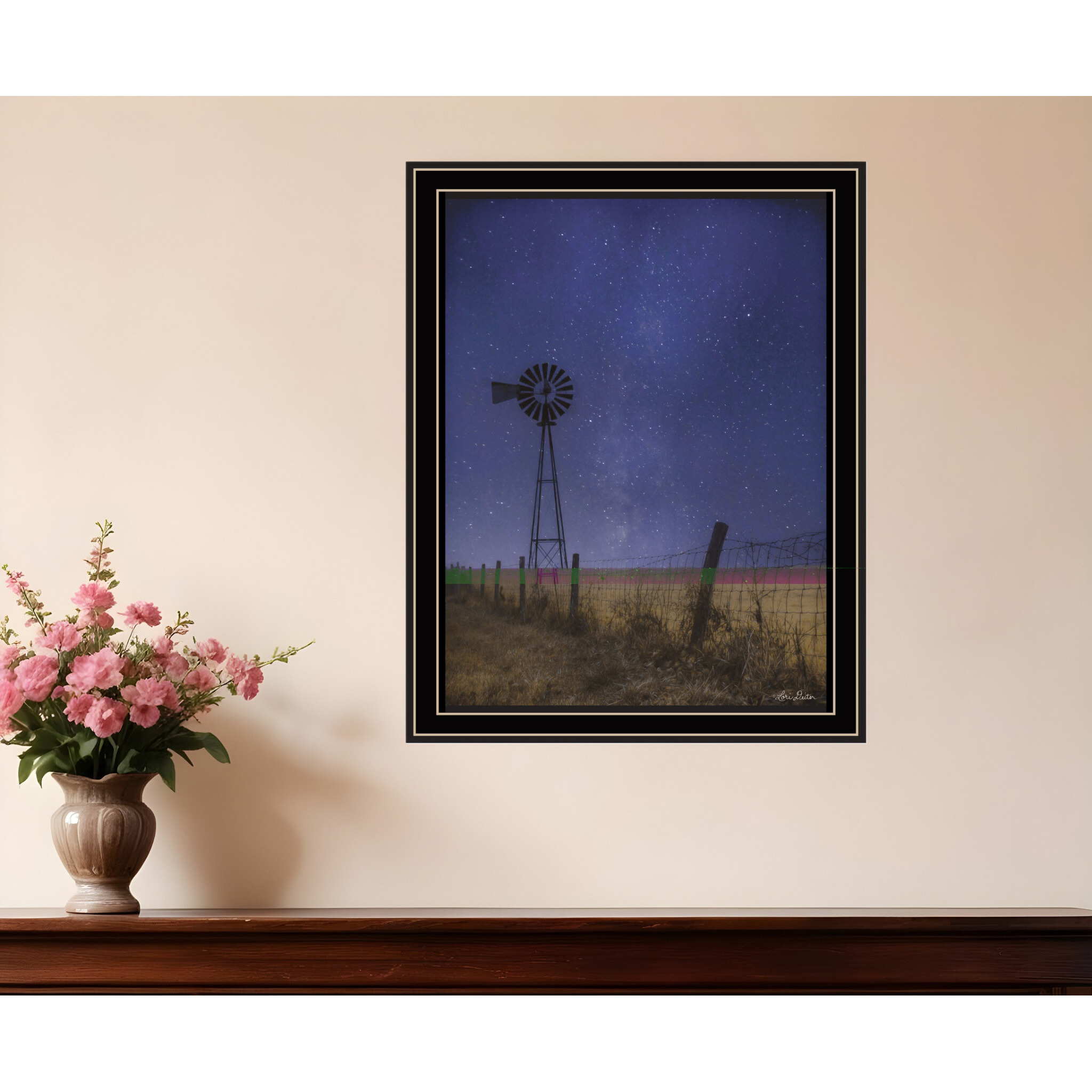 Starlit Night Black Framed Print Wall Art