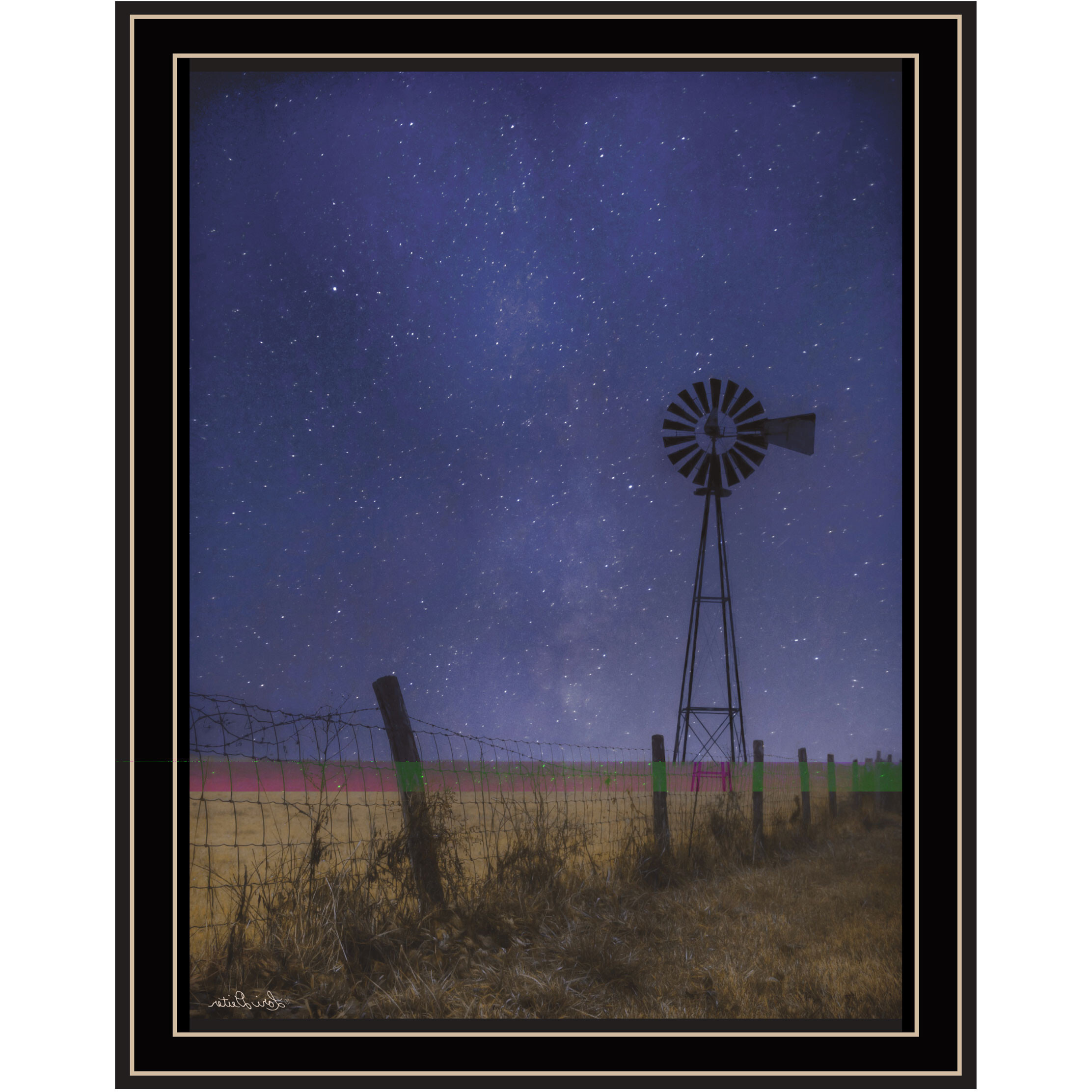 Starlit Night Black Framed Print Wall Art