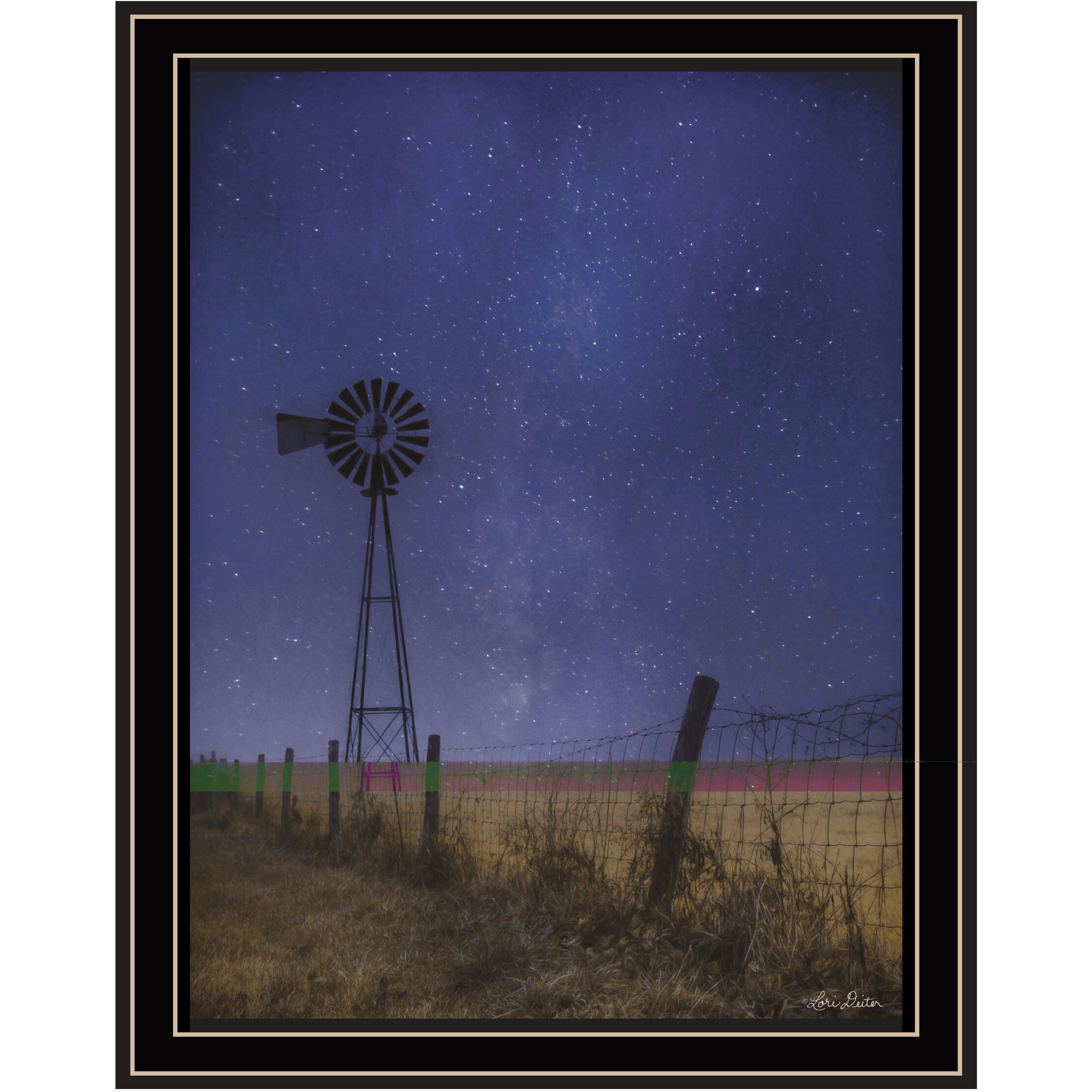 Starlit Night Black Framed Print Wall Art