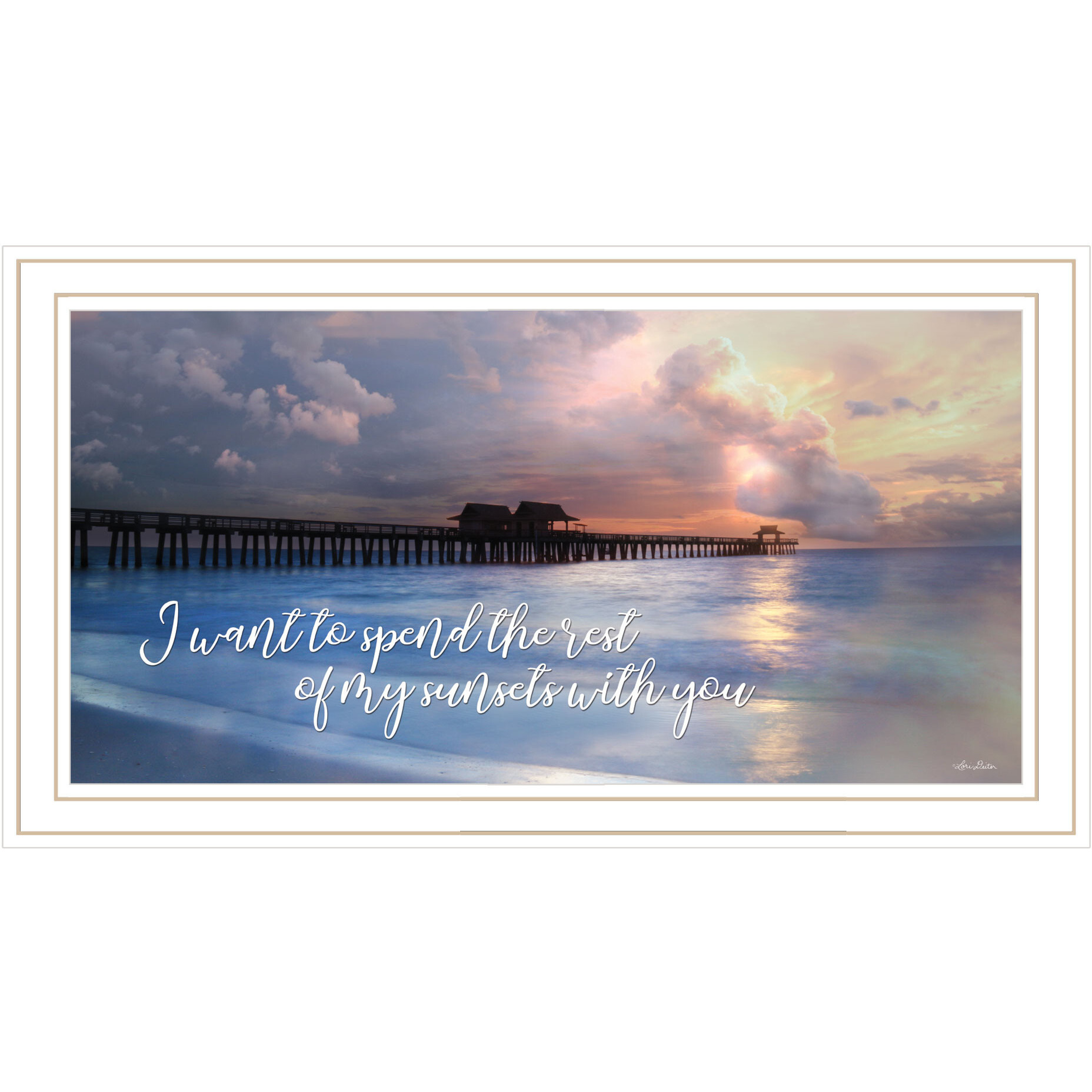 Rest of My Sunsets White Framed Print Wall Art