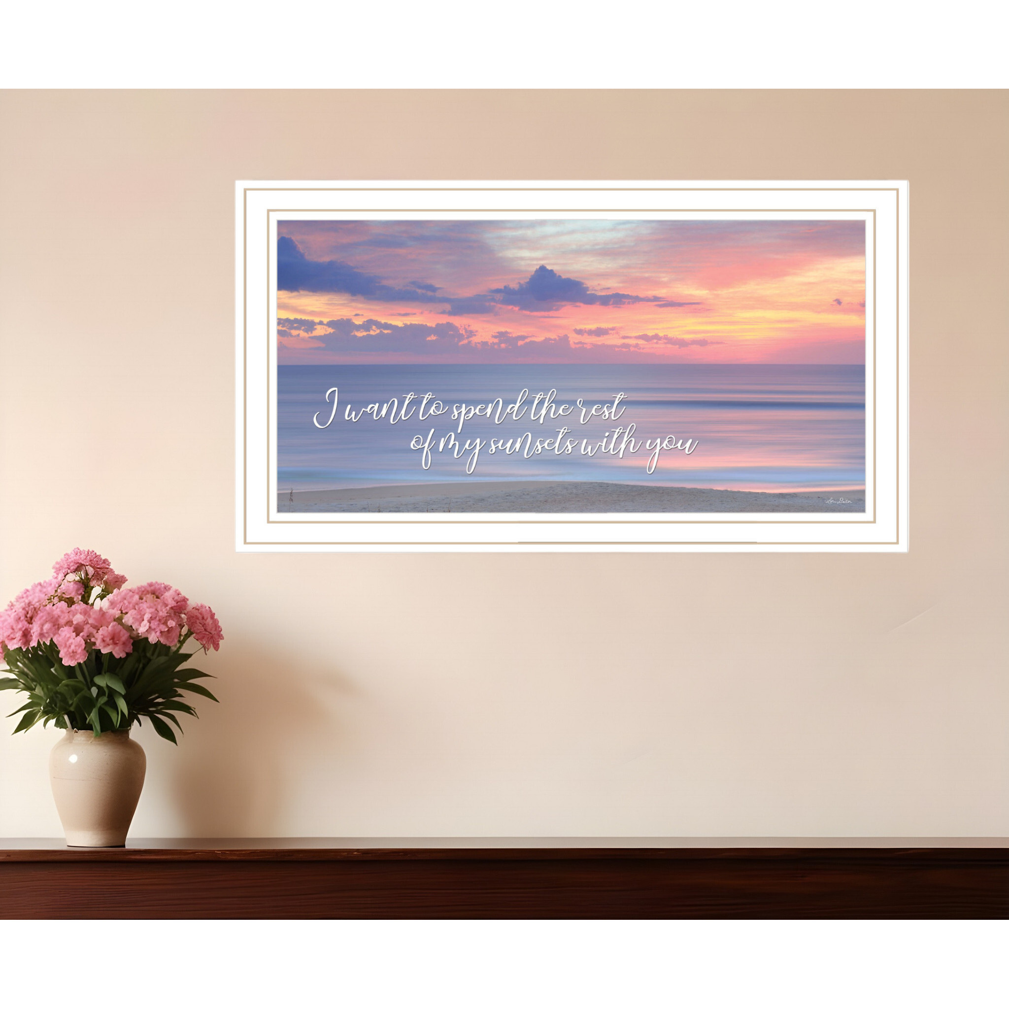Rest of My Sunsets White Framed Print Wall Art