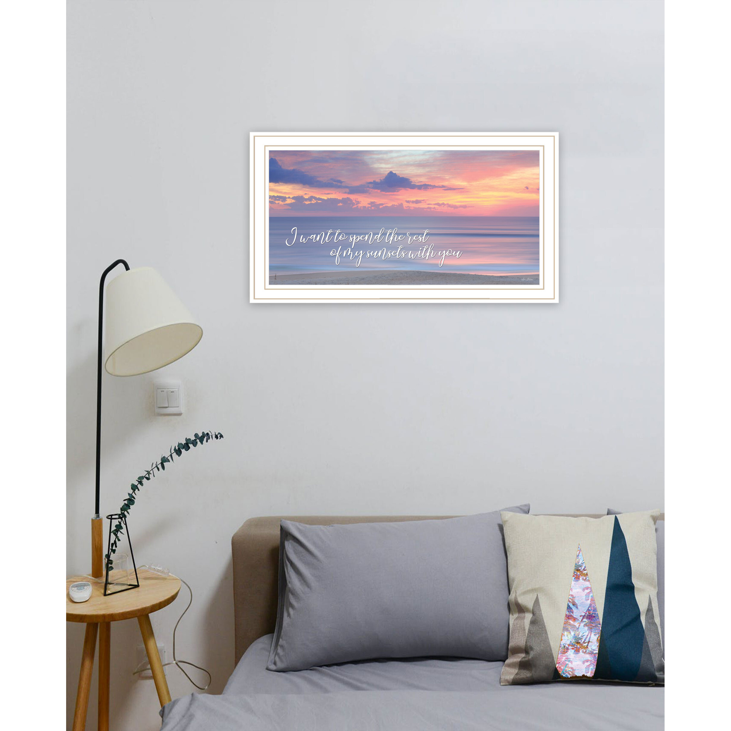 Rest of My Sunsets White Framed Print Wall Art