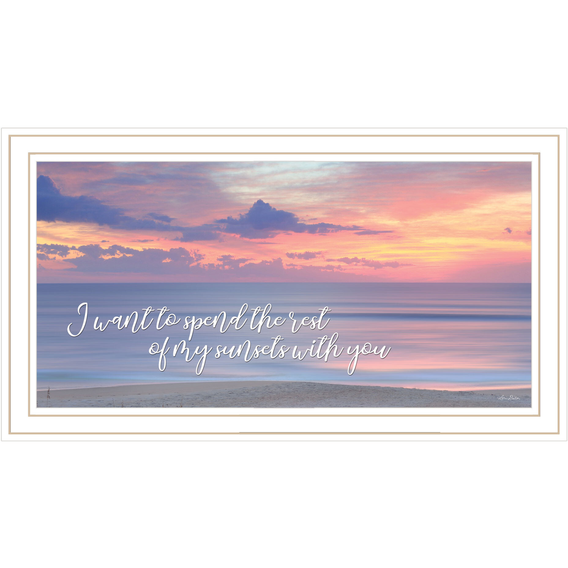 Rest of My Sunsets White Framed Print Wall Art