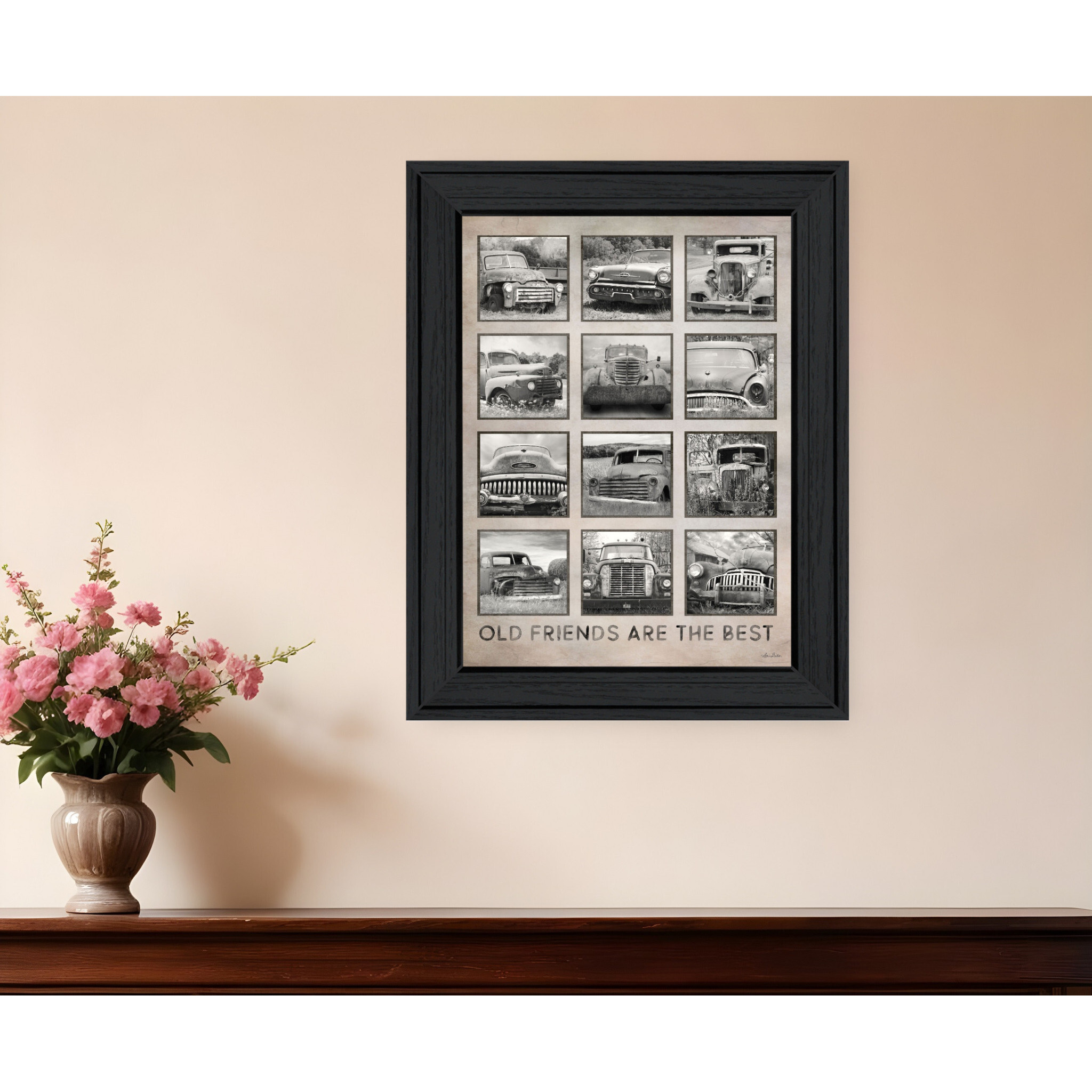Old Friends Cars Are The Best Black Framed Print Wall Art