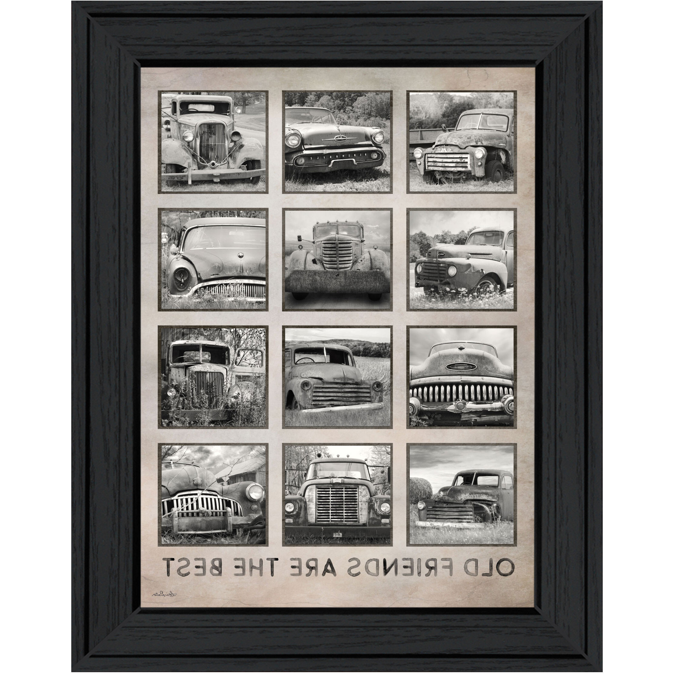 Old Friends Cars Are The Best Black Framed Print Wall Art