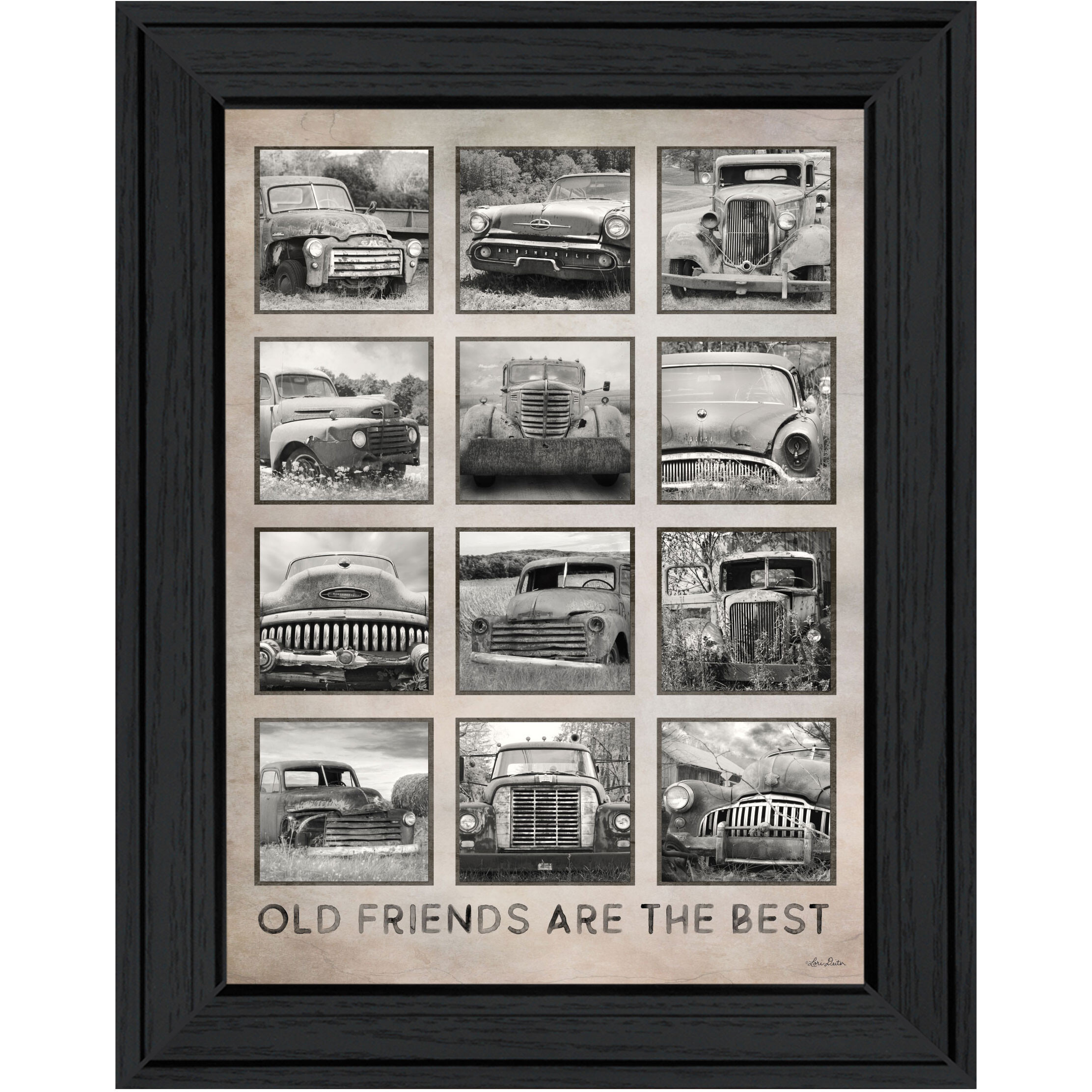Old Friends Cars Are The Best Black Framed Print Wall Art