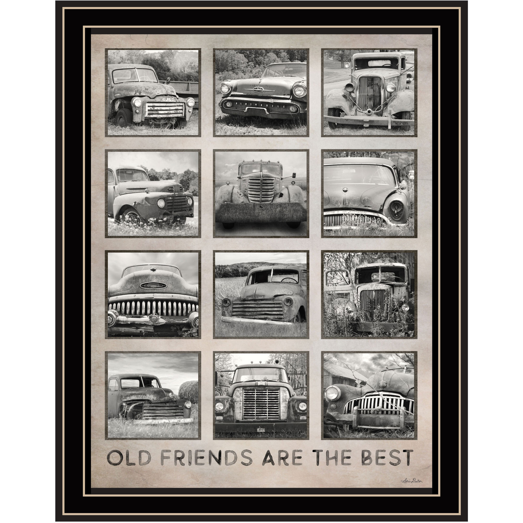 Old Friends Cars Are The Best Black Framed Print Wall Art
