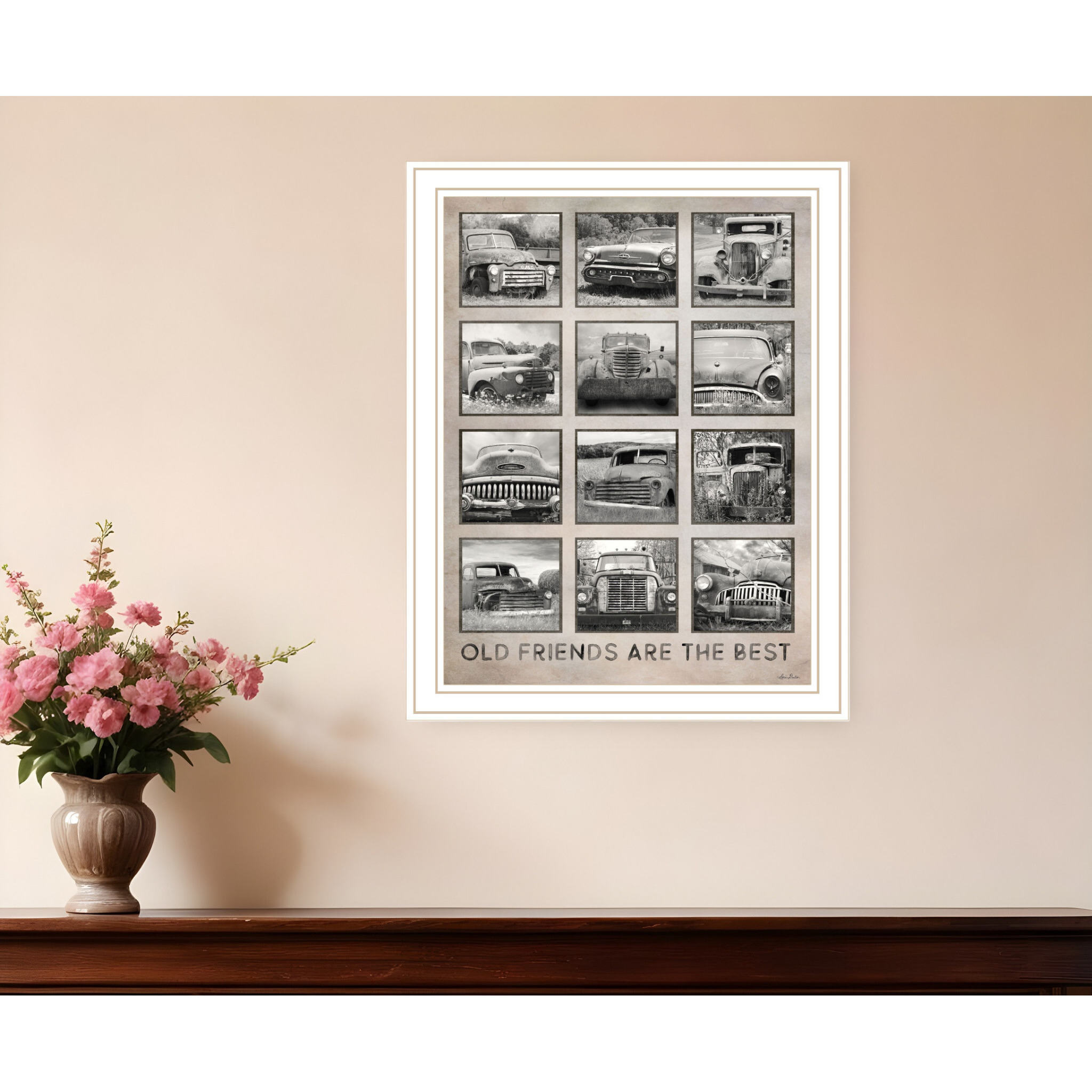Old Friends Cars Are The Best White Framed Print Wall Art