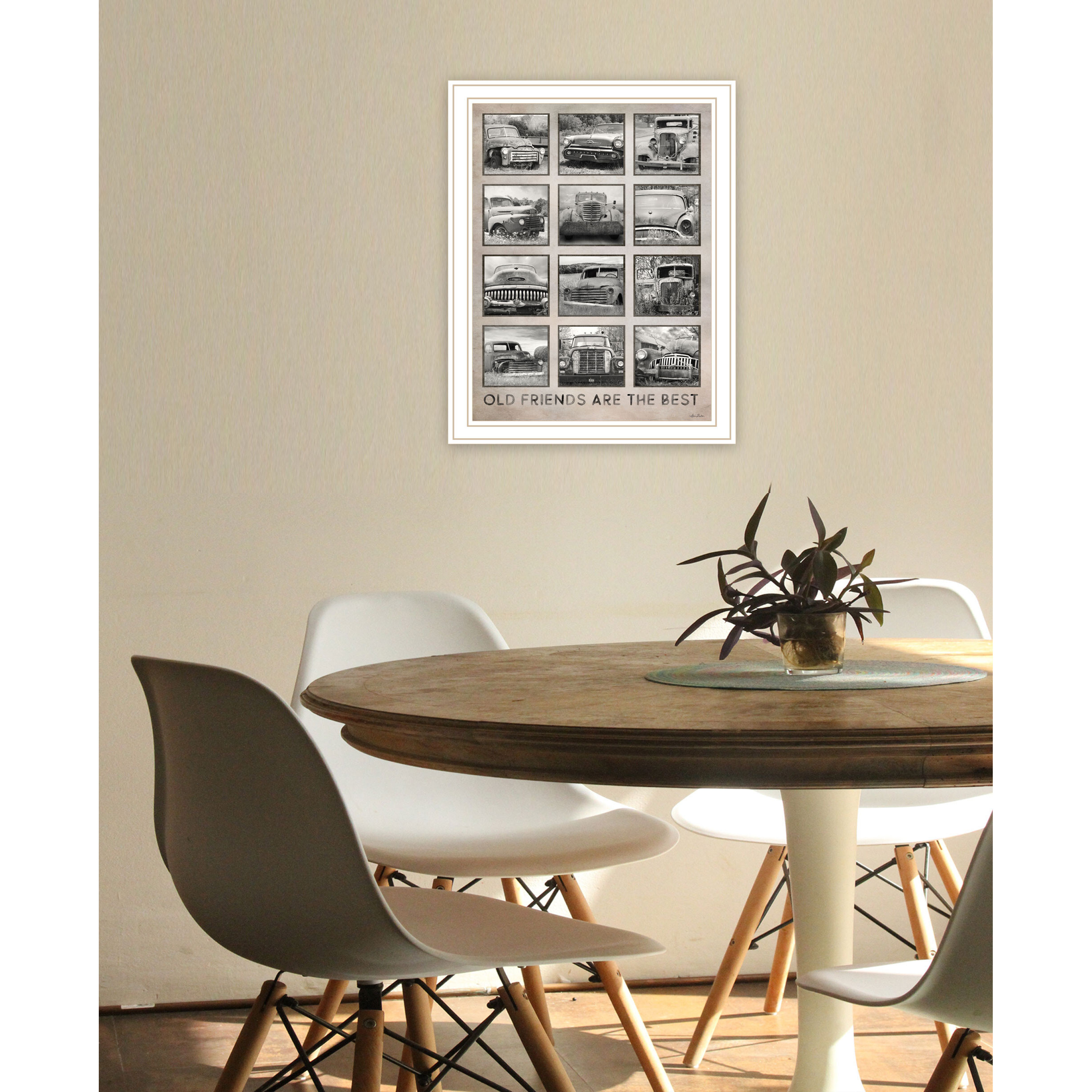 Old Friends Cars Are The Best White Framed Print Wall Art