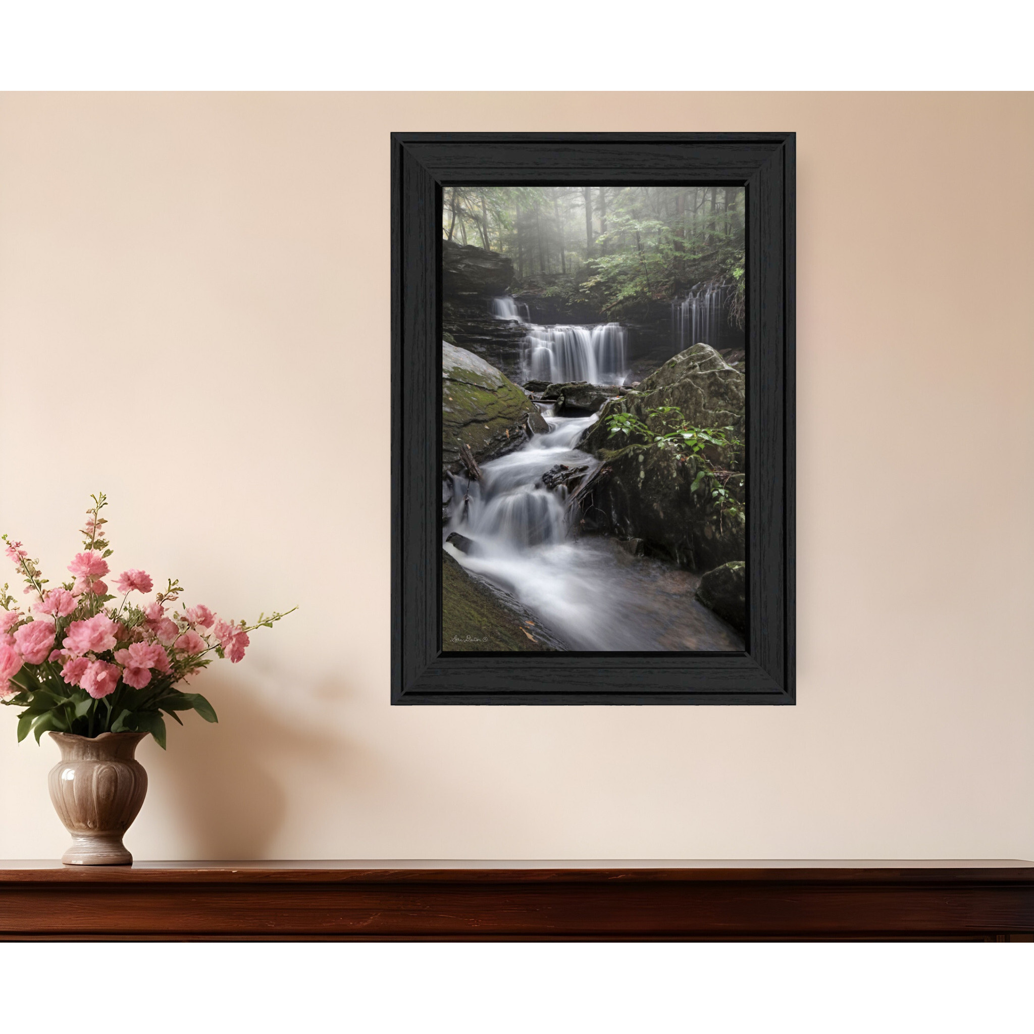 Ricketts Waterfall Black Framed Print Wall Art