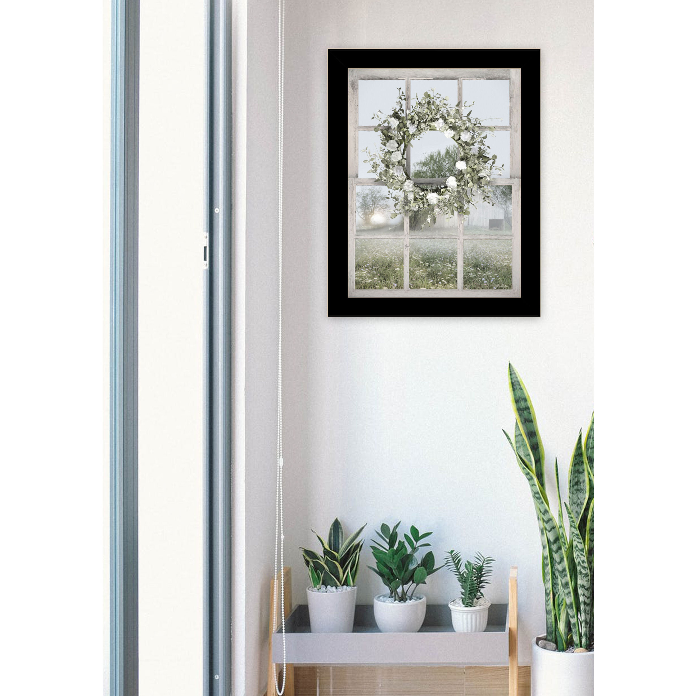 Spring Farm View Black Framed Print Wall Art