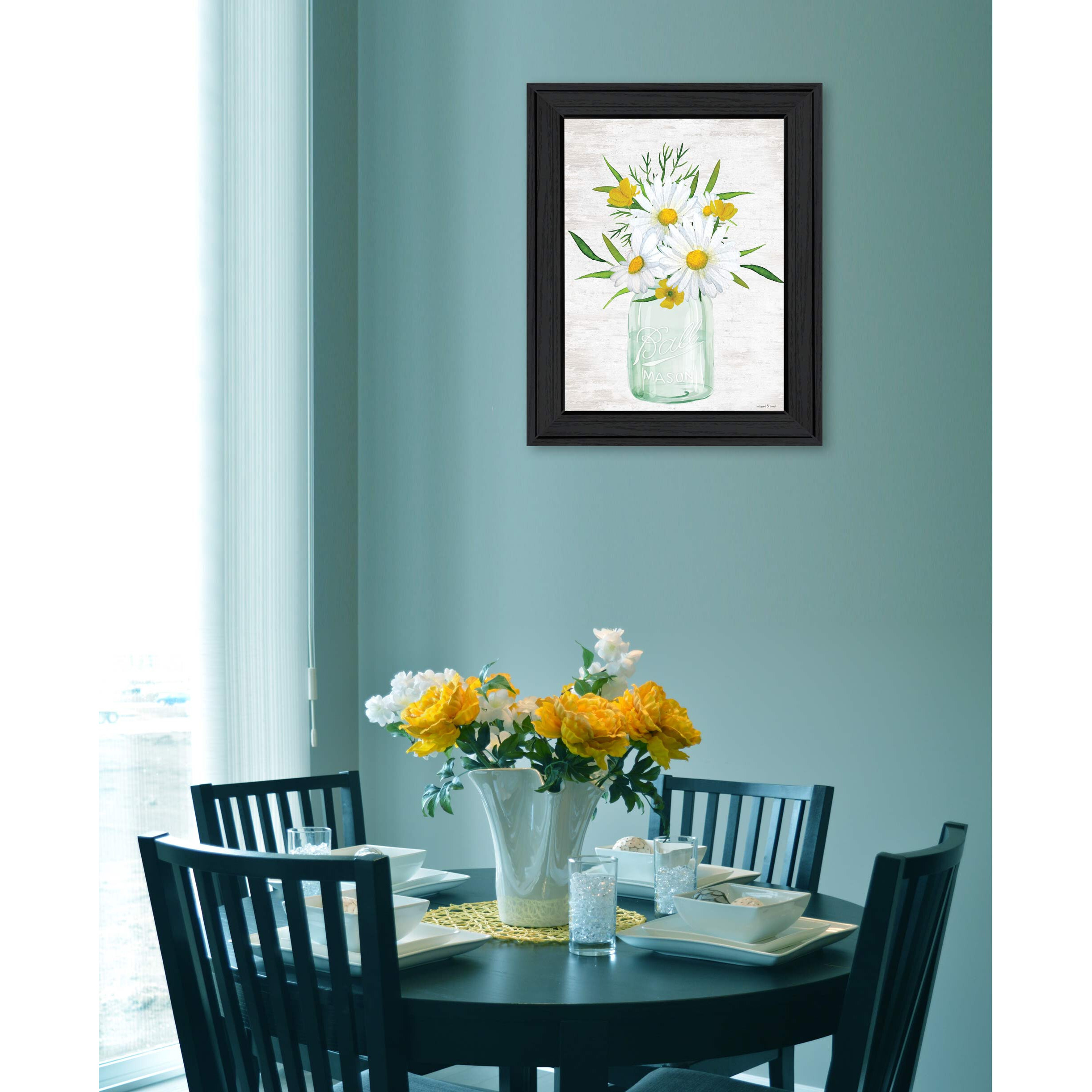 Floral Bouquet Black Framed Print Wall Art