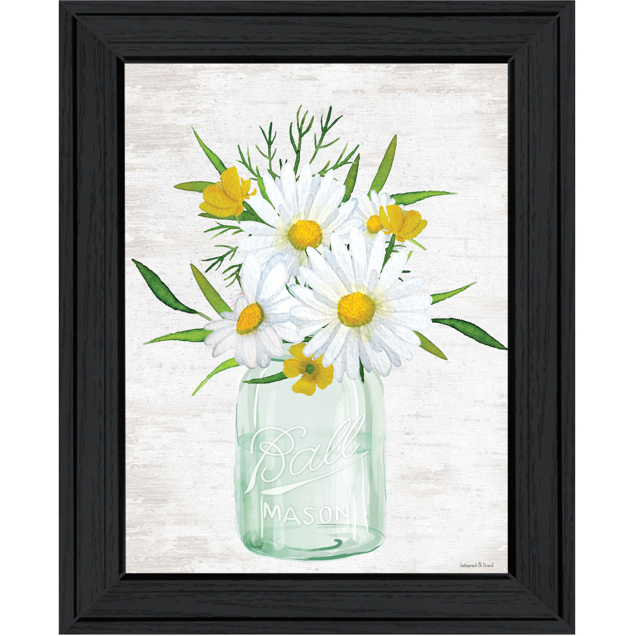Floral Bouquet Black Framed Print Wall Art