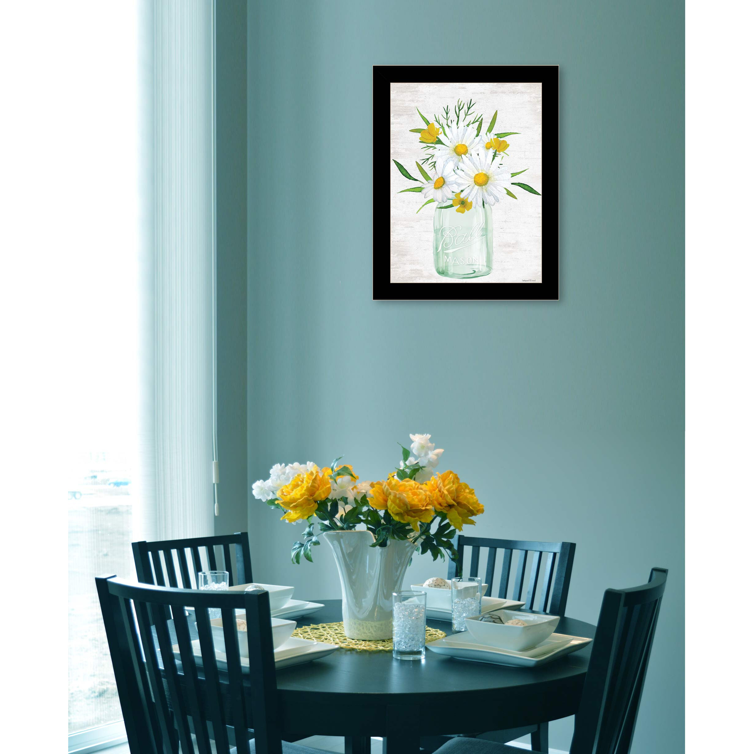 Floral Bouquet Black Framed Print Wall Art