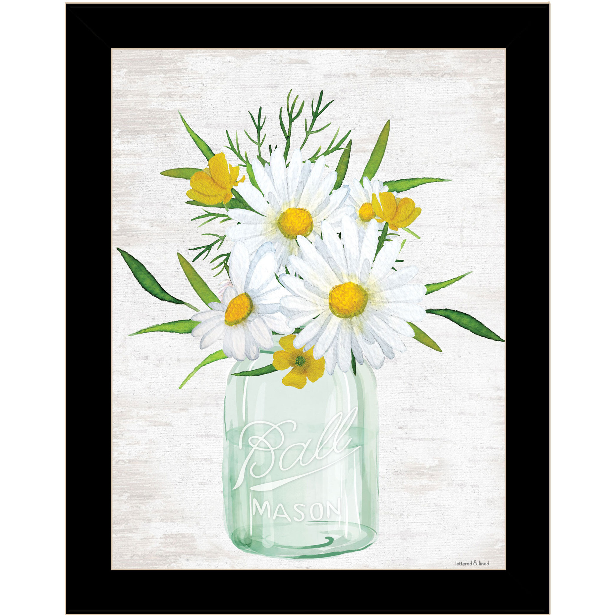 Floral Bouquet Black Framed Print Wall Art