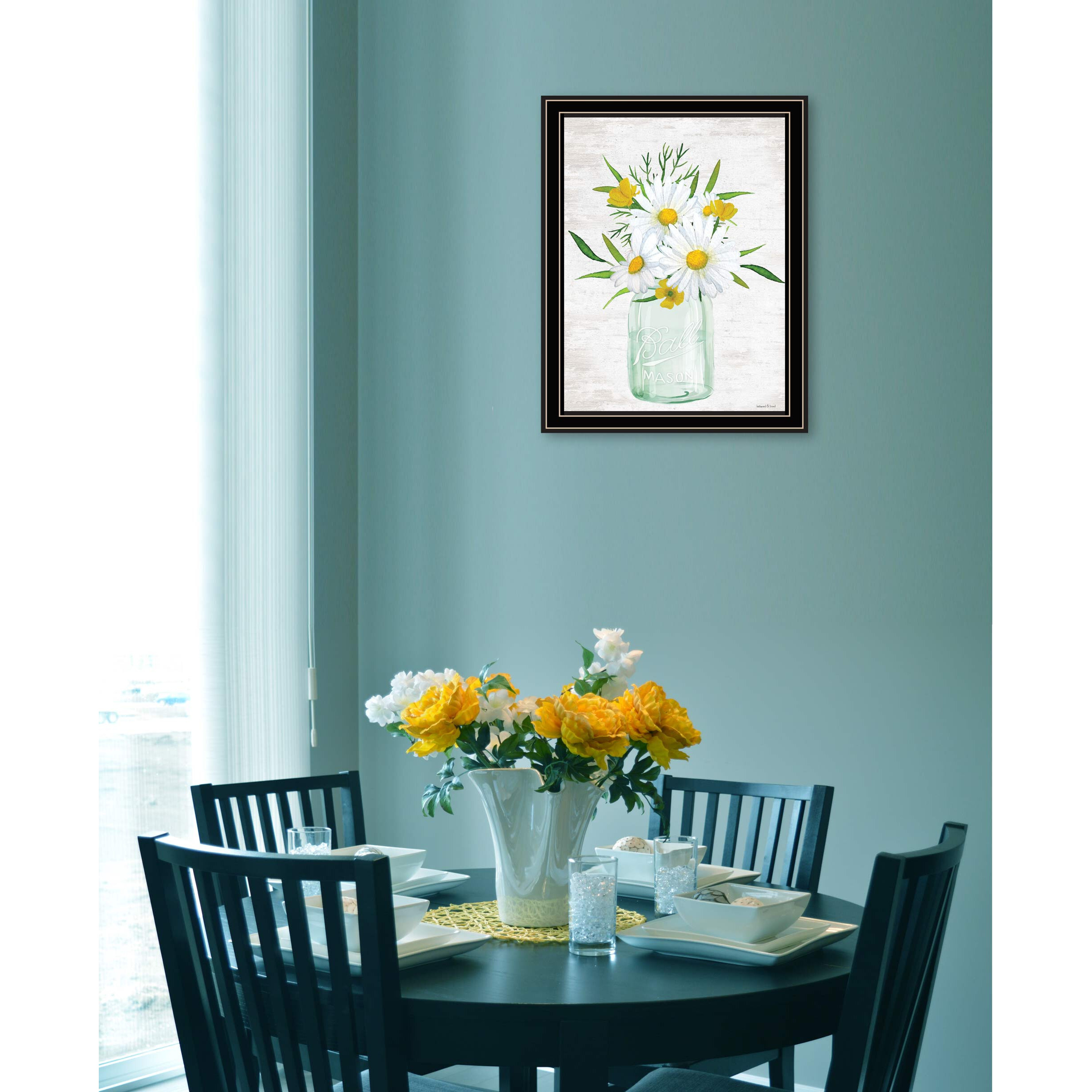 Floral Bouquet Black Framed Print Wall Art