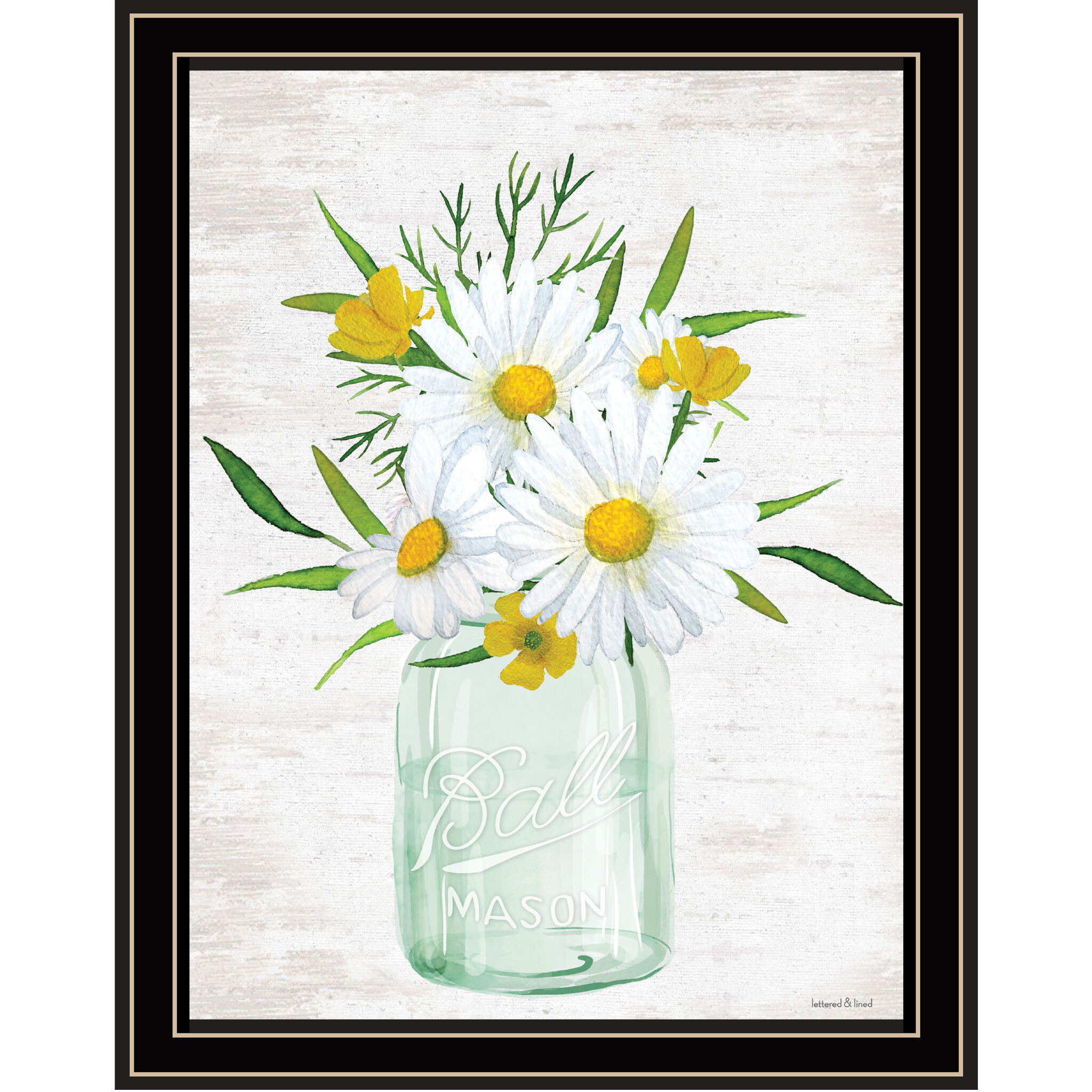 Floral Bouquet Black Framed Print Wall Art