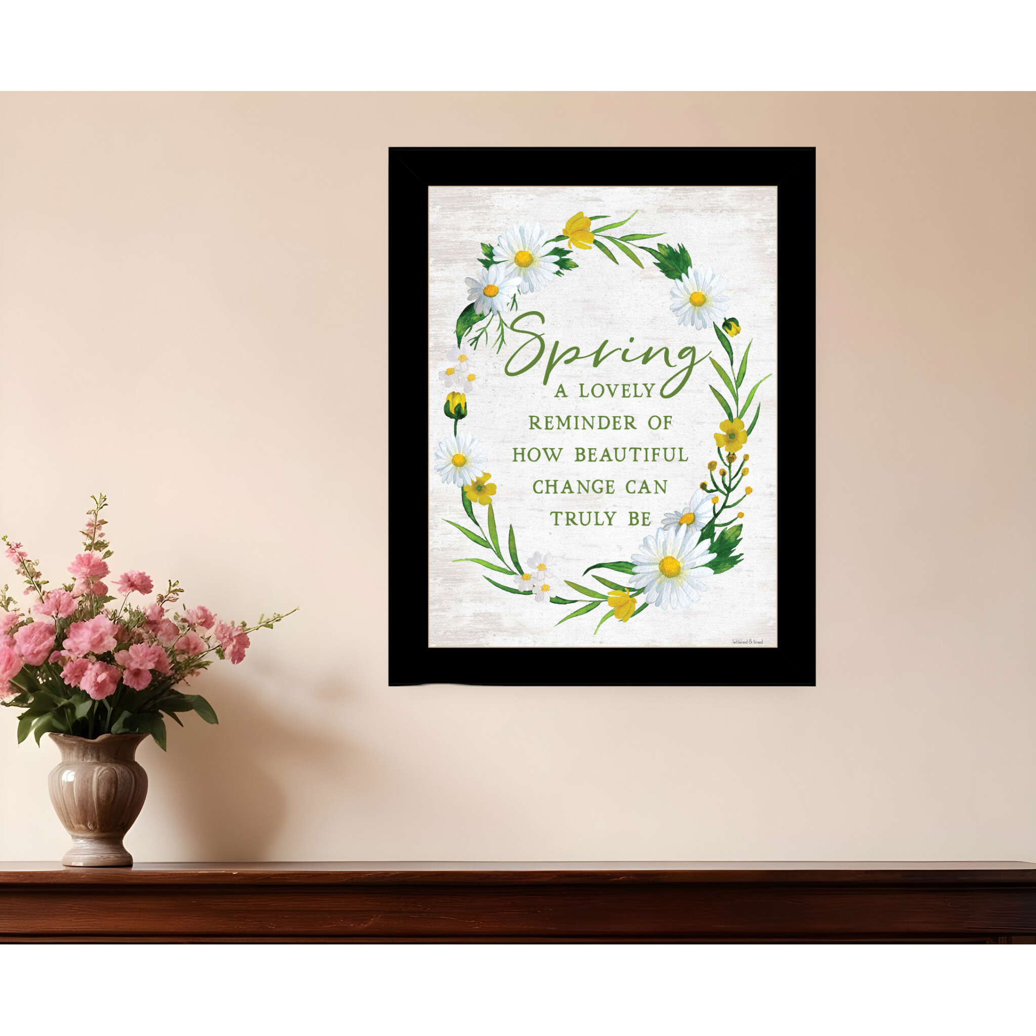Spring Reminder Black Framed Print Wall Art