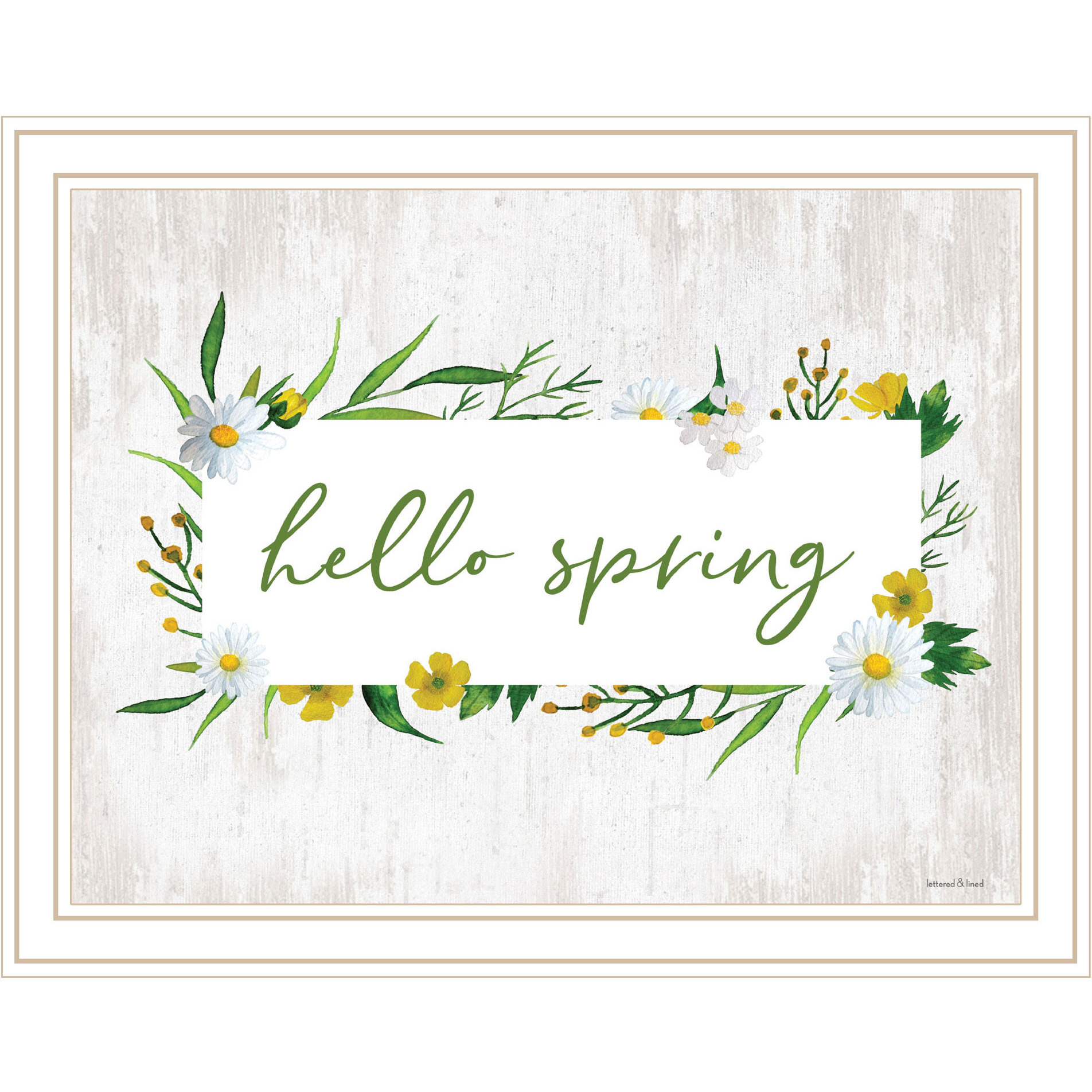 Hello Spring White Framed Print Wall Art