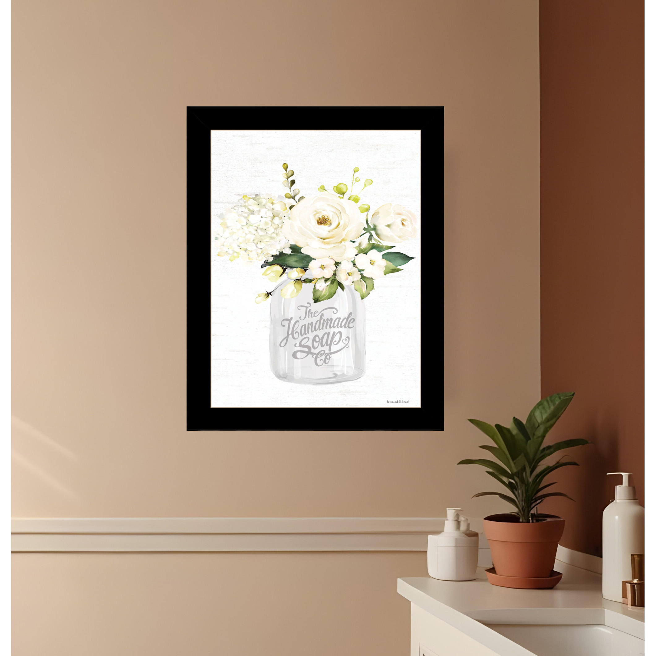 Bathroom Flower Ja Black Framed Print Bathroom Wall Art