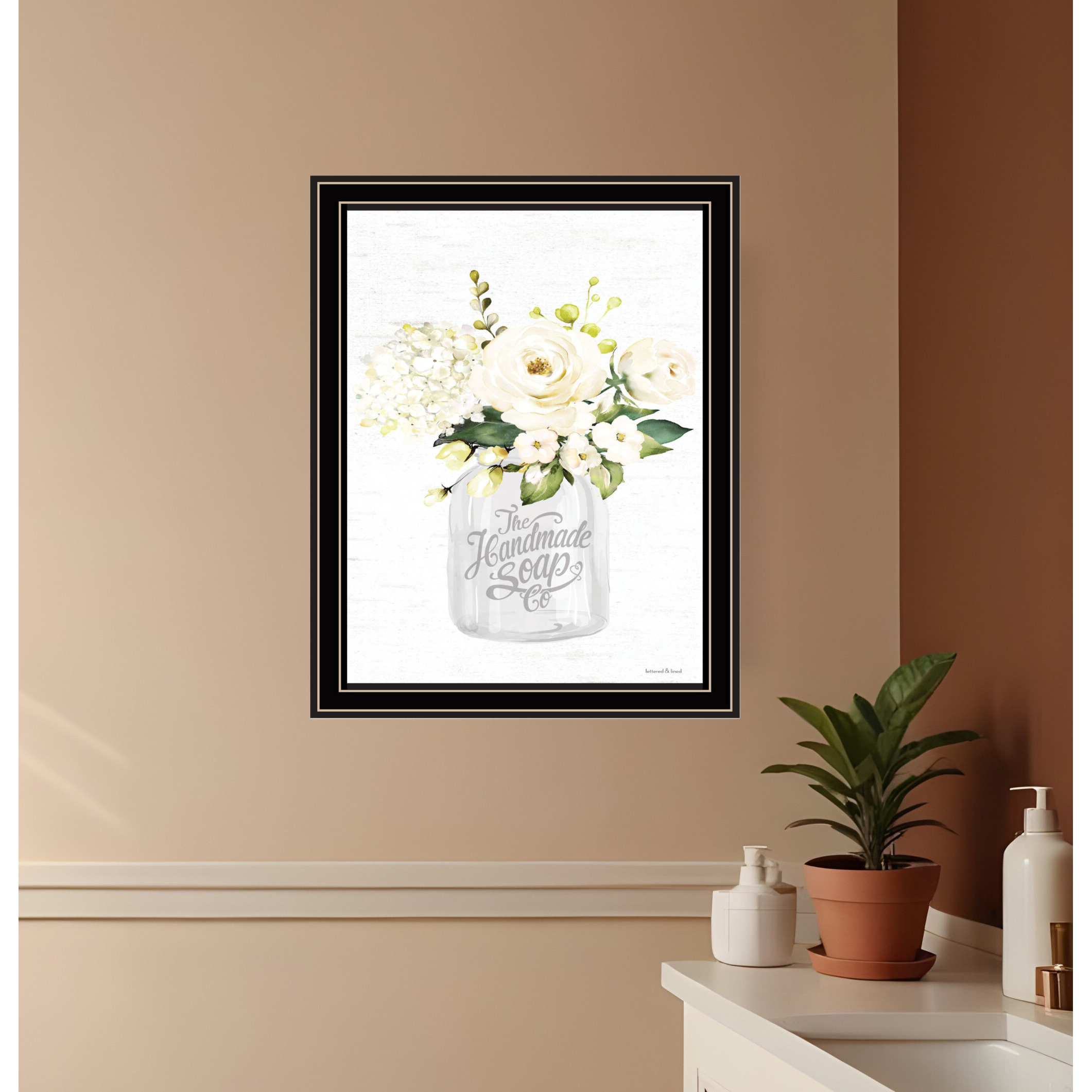 Bathroom Flower Ja Black Framed Print Bathroom Wall Art