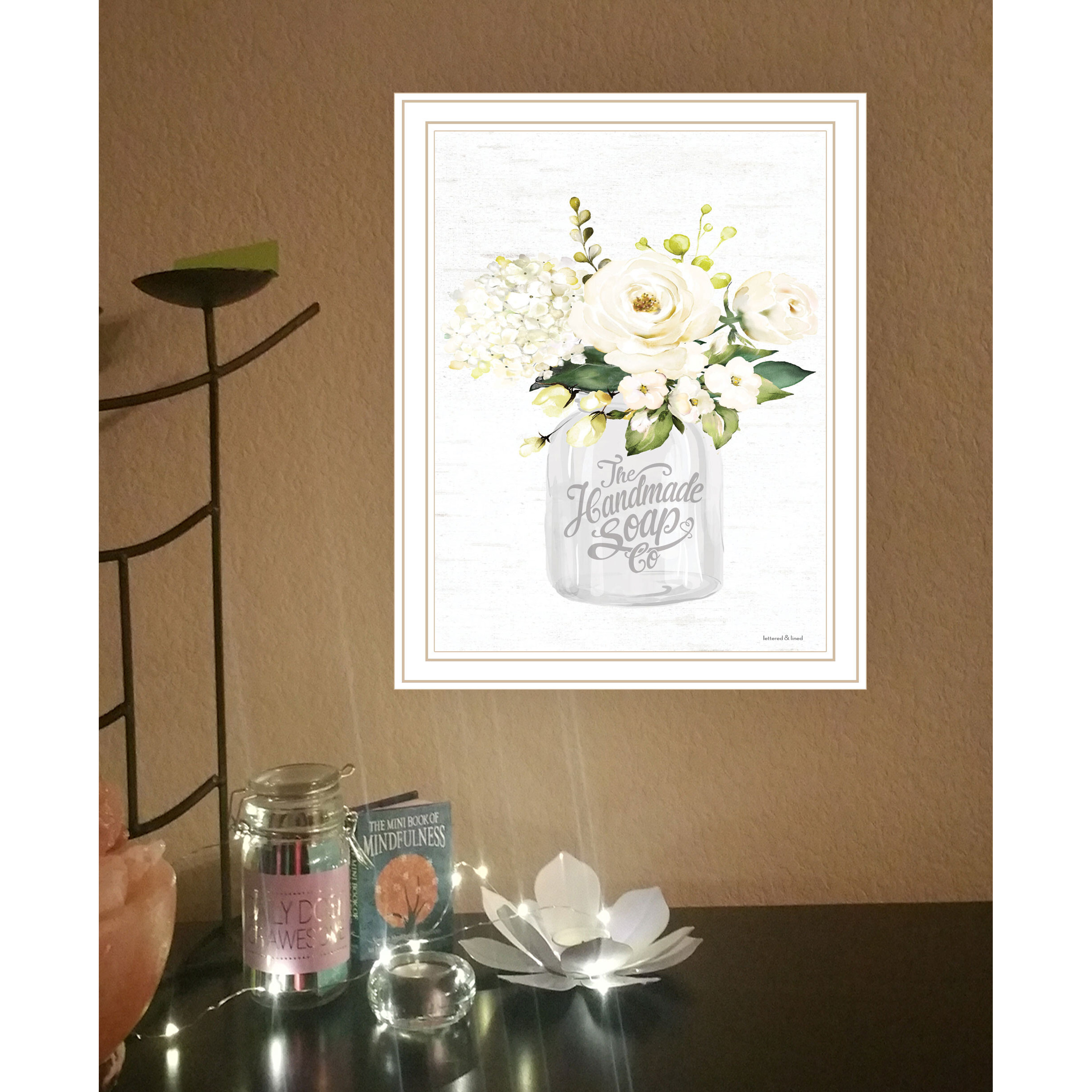 Bathroom Flower Ja White Framed Print Bathroom Wall Art