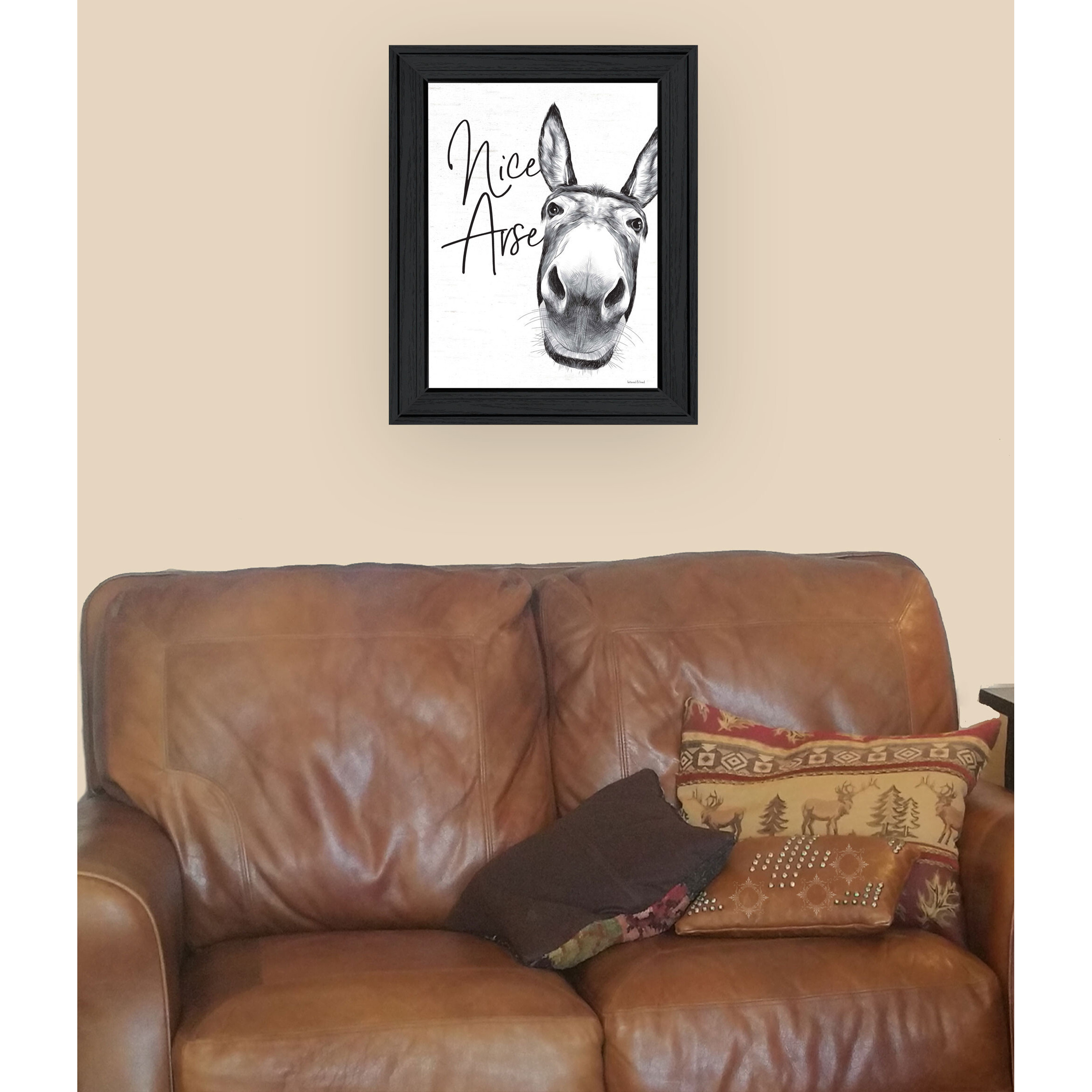 Nice Arse Black Framed Print Bathroom Wall Art