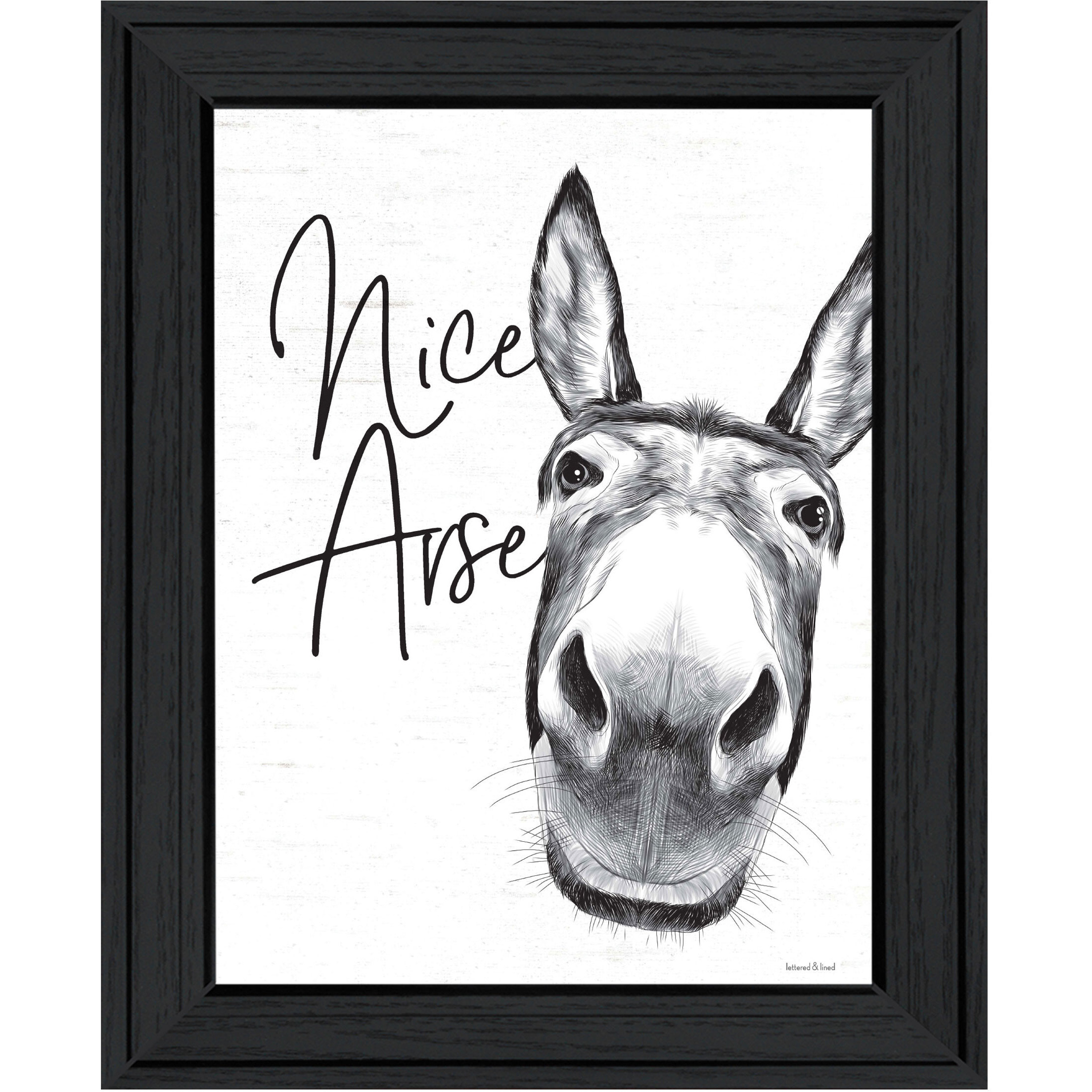 Nice Arse Black Framed Print Bathroom Wall Art