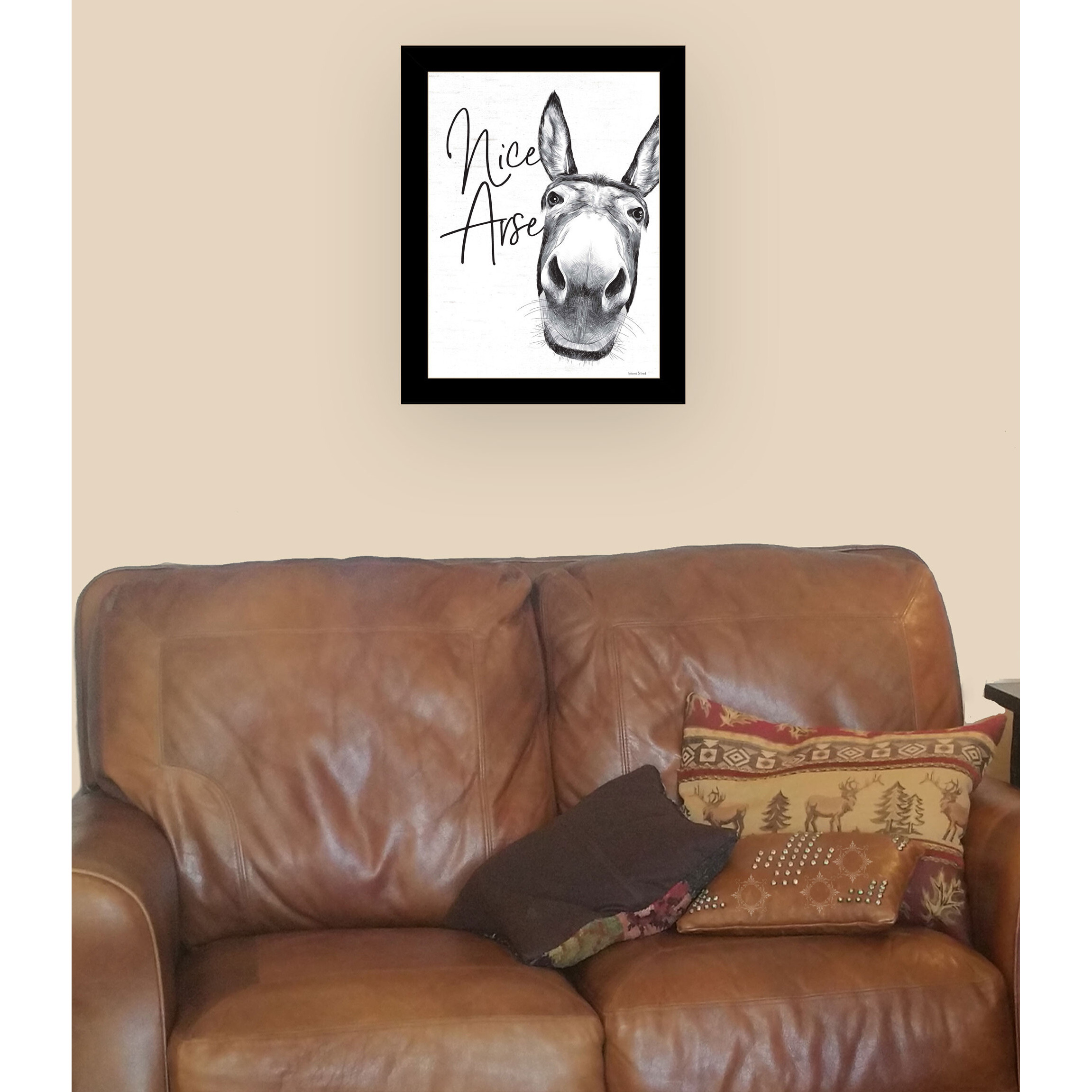 Nice Arse Black Framed Print Bathroom Wall Art
