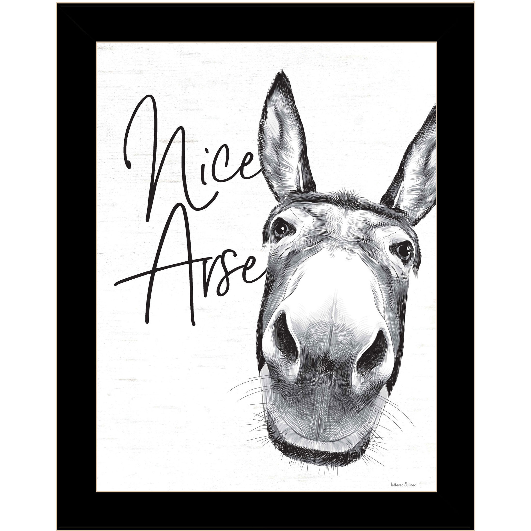 Nice Arse Black Framed Print Bathroom Wall Art