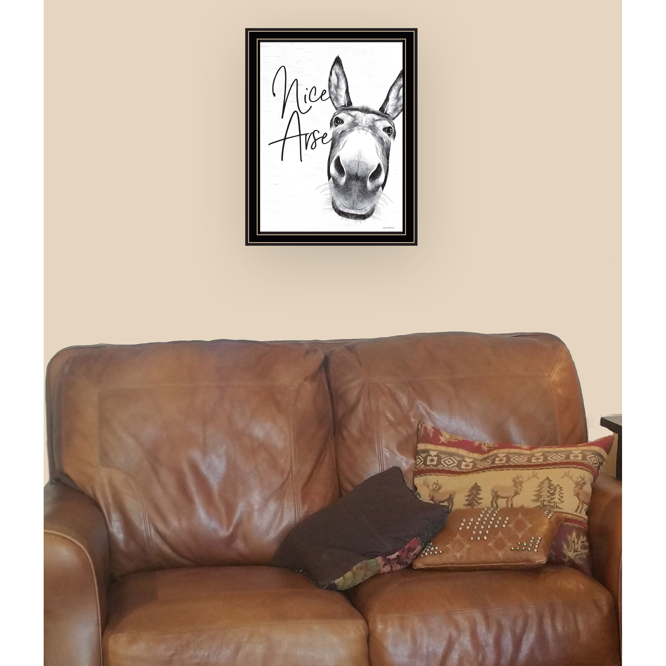 Nice Arse Black Framed Print Bathroom Wall Art