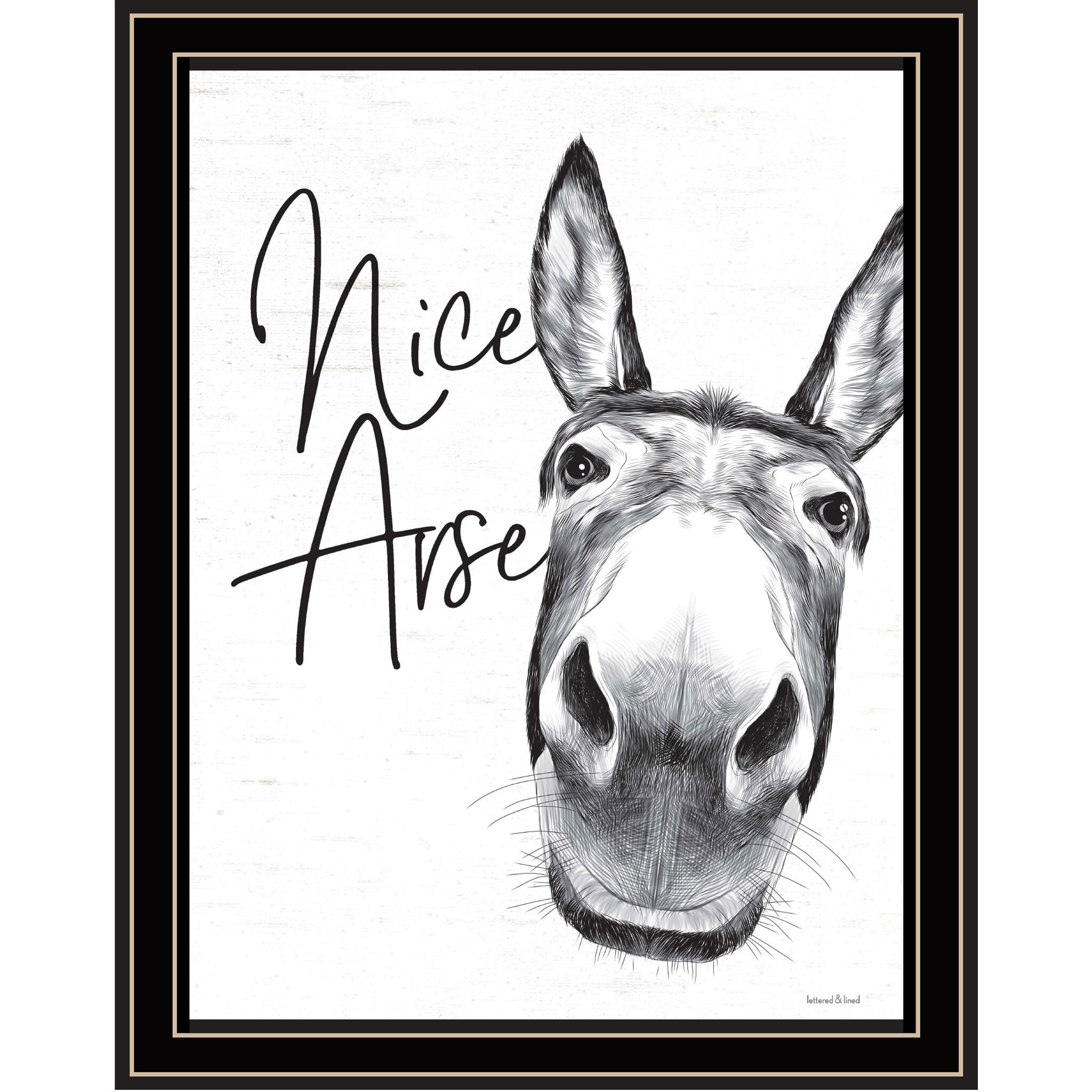Nice Arse Black Framed Print Bathroom Wall Art