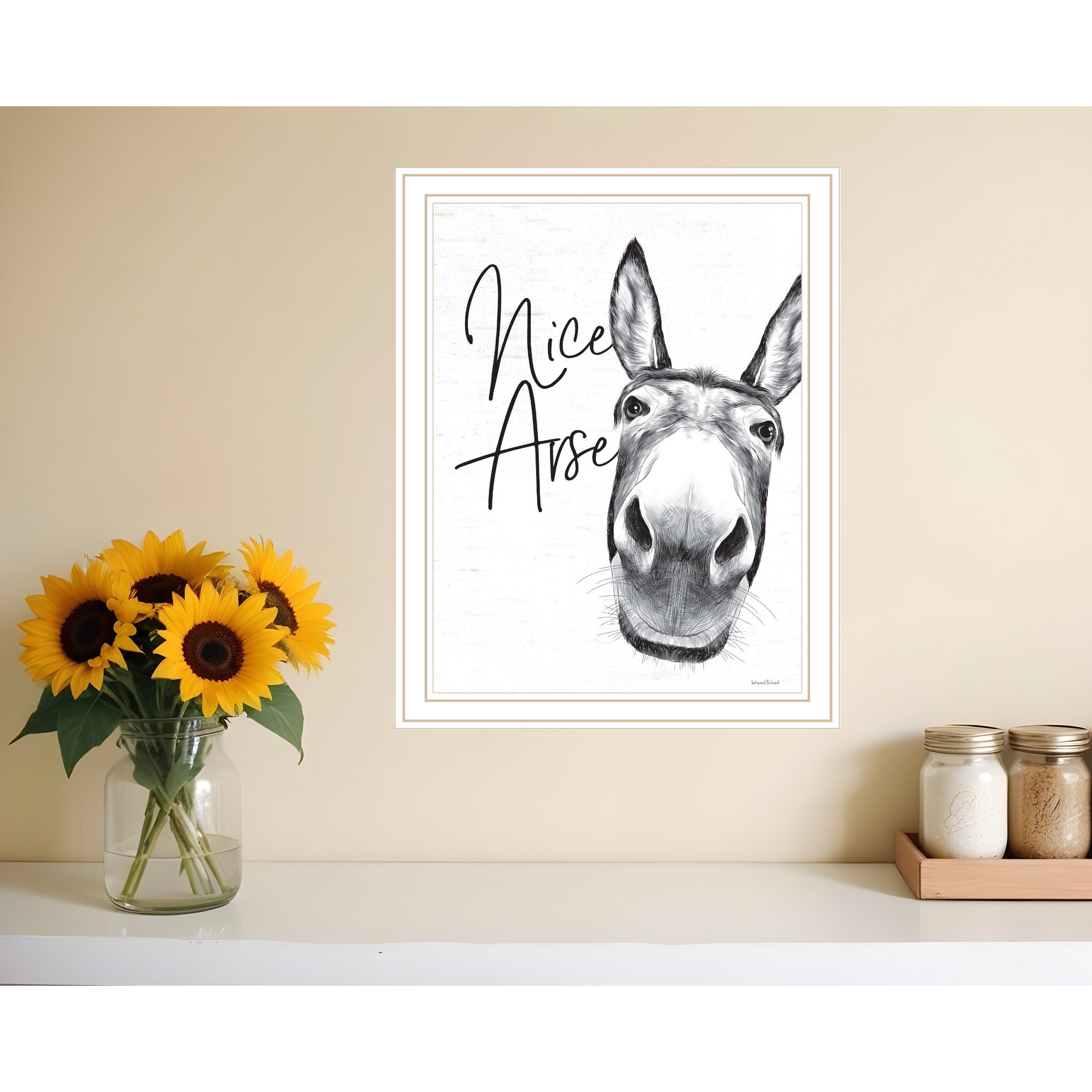 Nice Arse White Framed Print Bathroom Wall Art