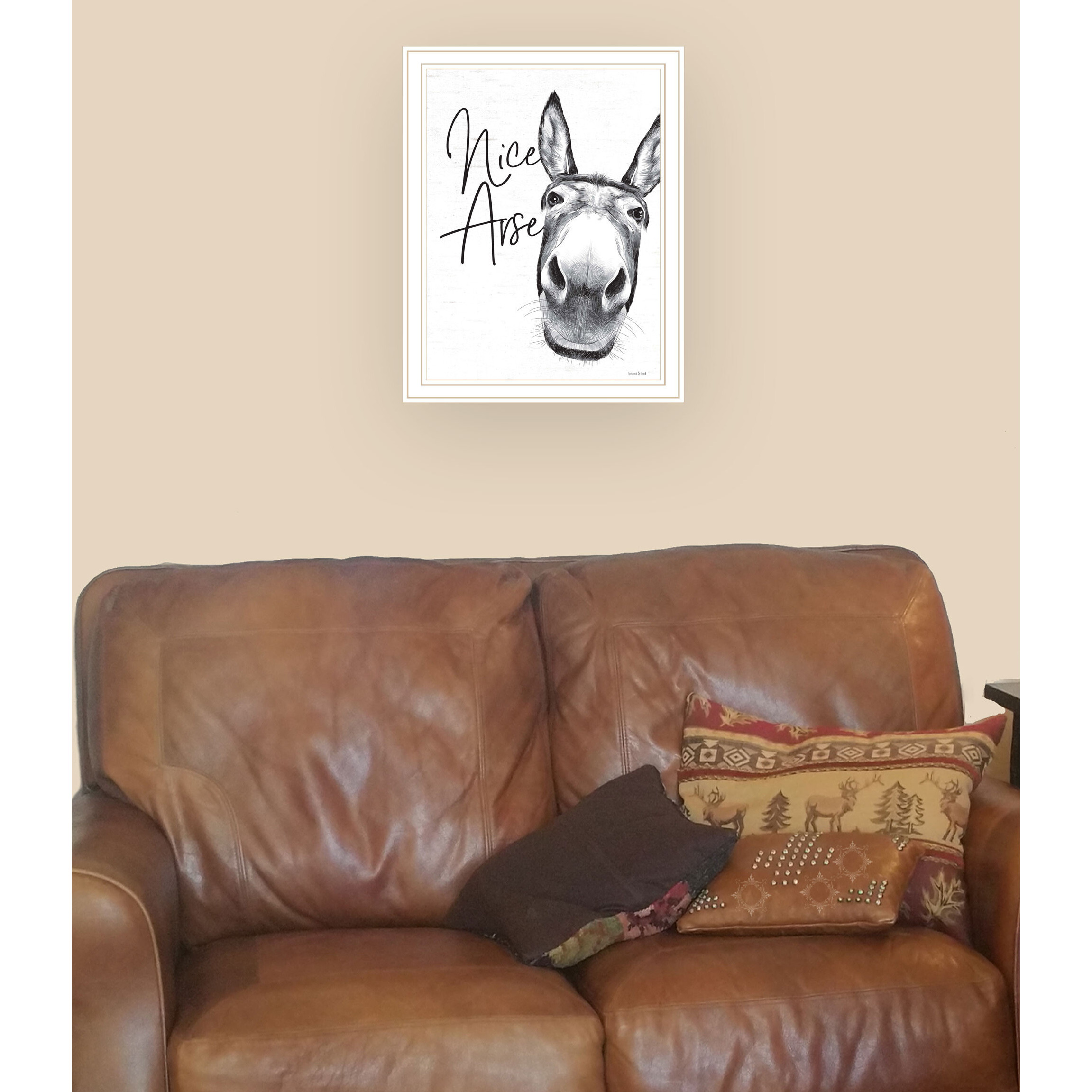 Nice Arse White Framed Print Bathroom Wall Art