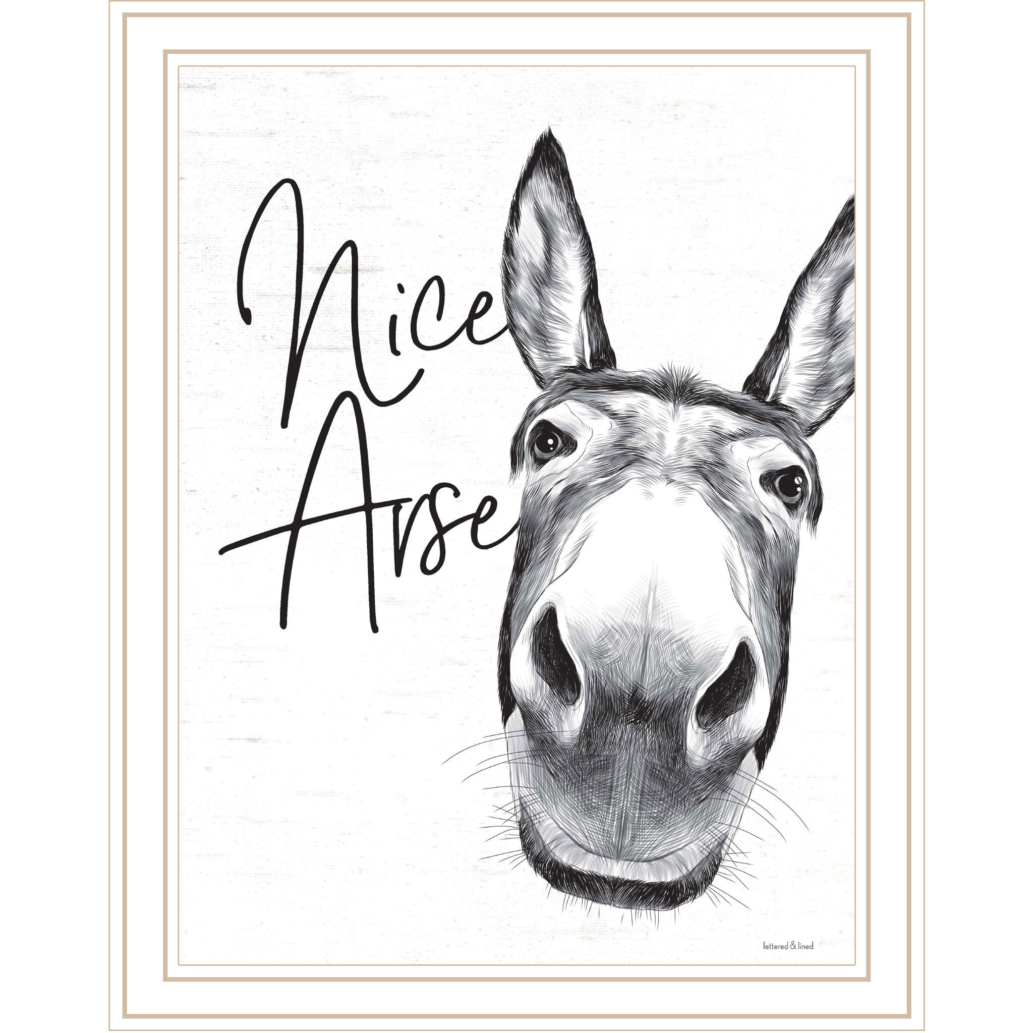 Nice Arse White Framed Print Bathroom Wall Art