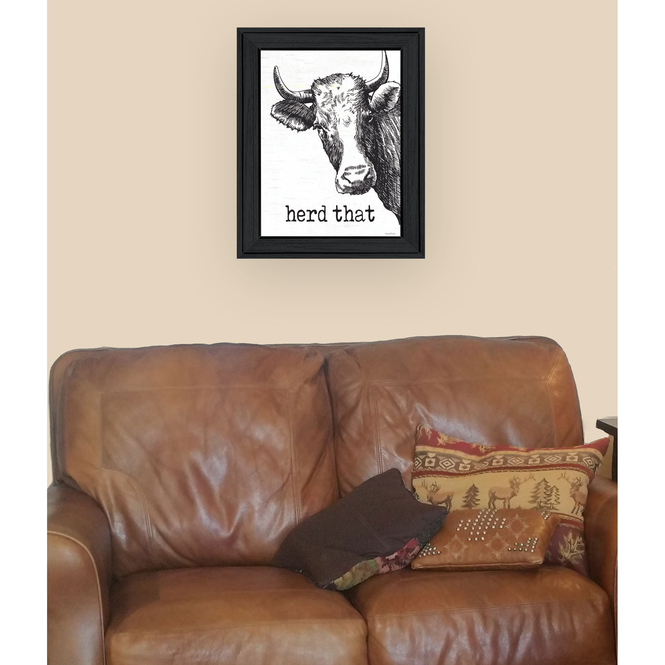 Herd That Black Framed Print Bathroom Wall Art