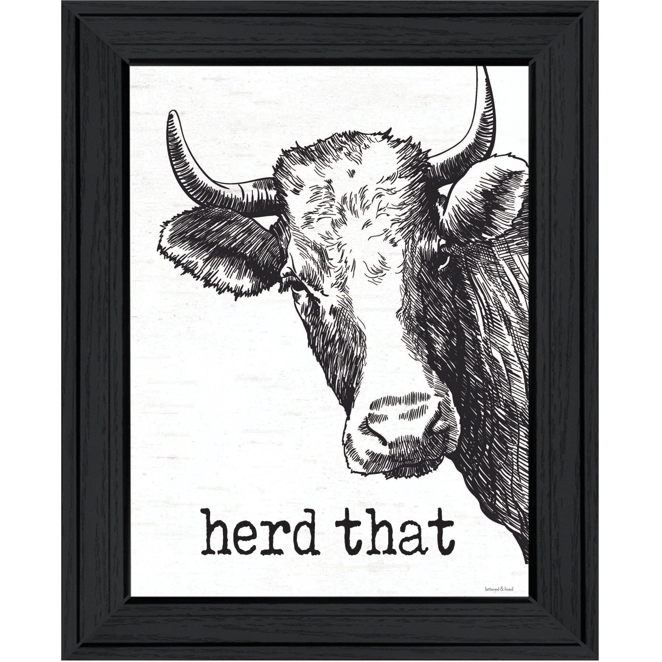 Herd That Black Framed Print Bathroom Wall Art