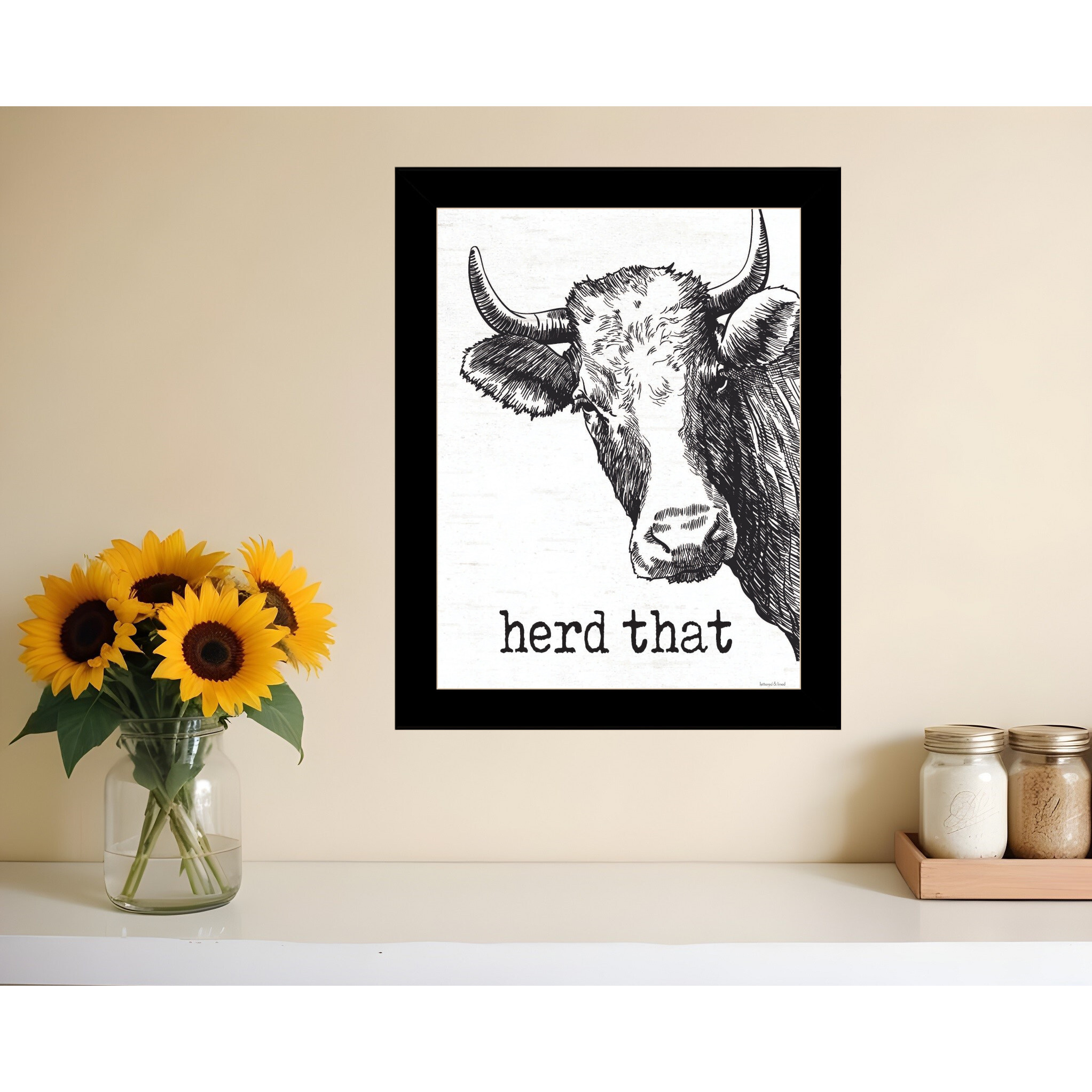 Herd That Black Framed Print Bathroom Wall Art